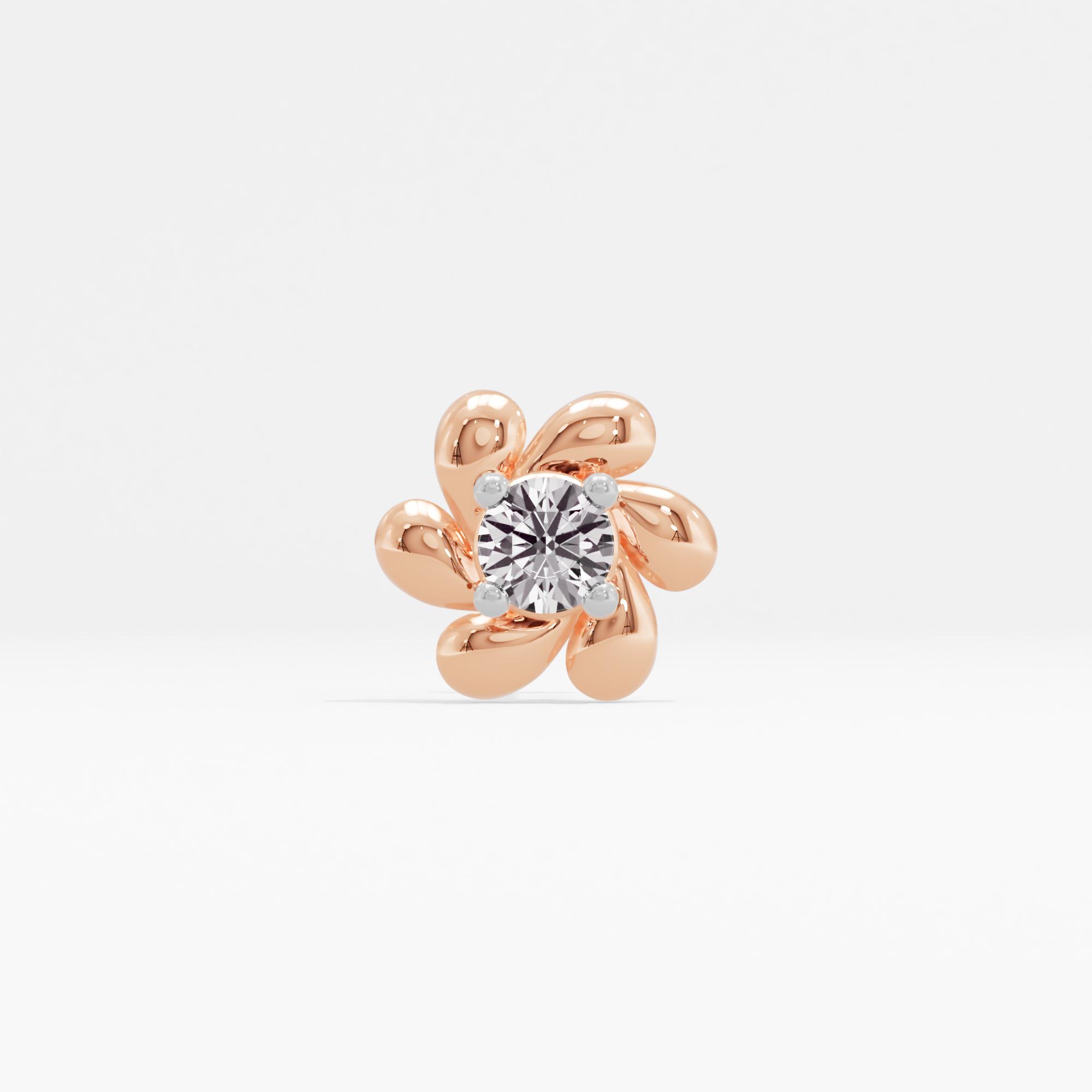 Graceful Unfolding Solitaire Nose Pin