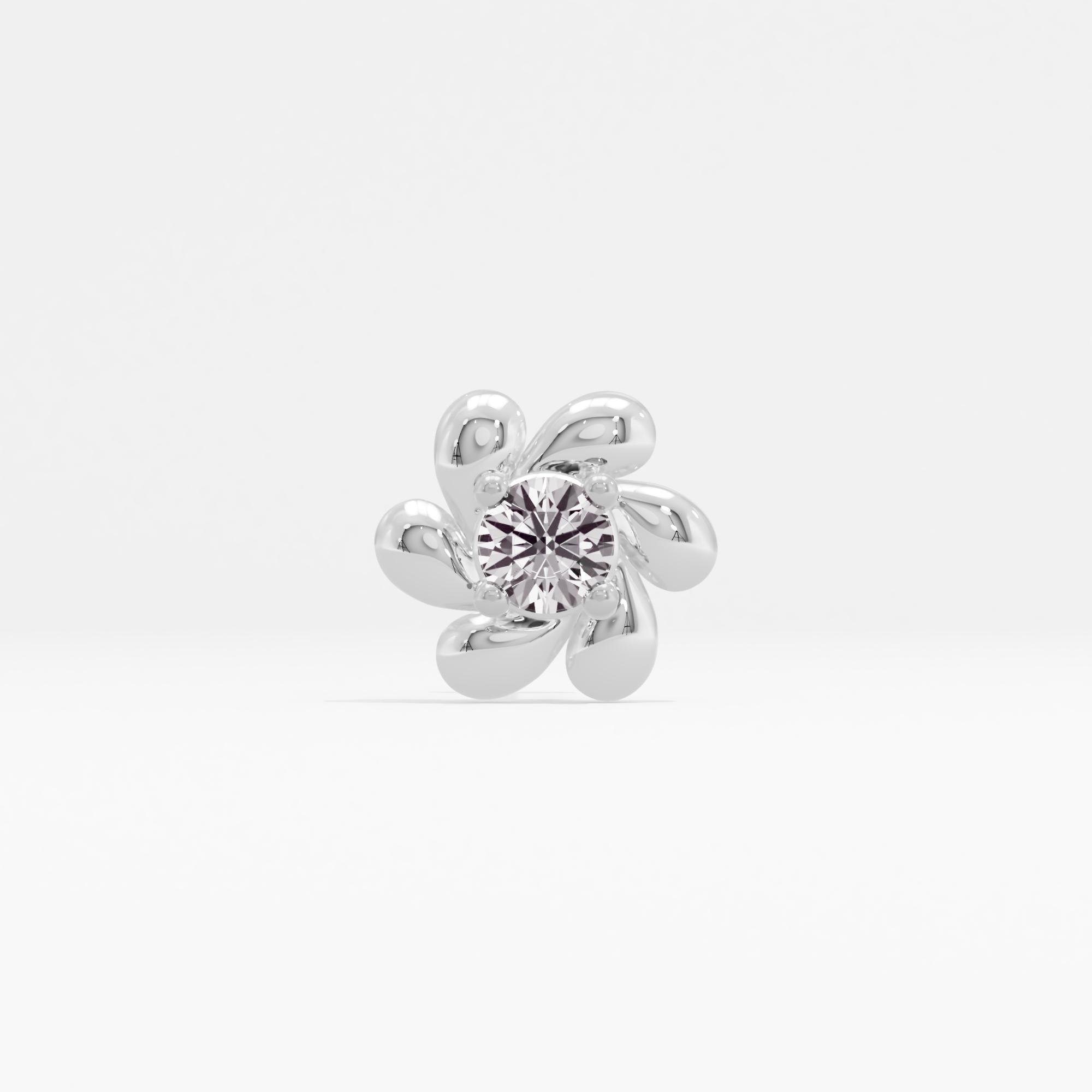 Graceful Unfolding Solitaire Nose Pin
