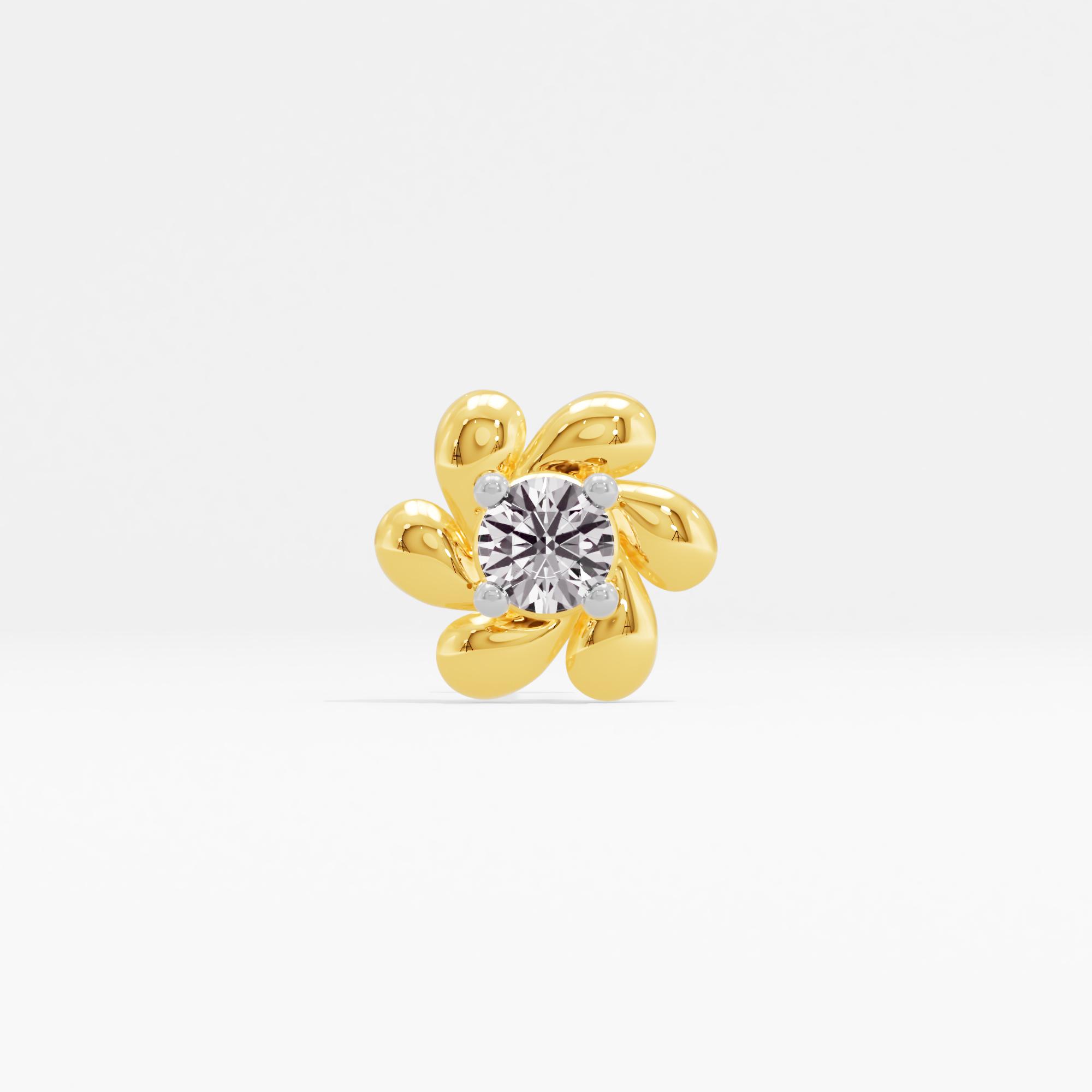 Graceful Unfolding Solitaire Nose Pin