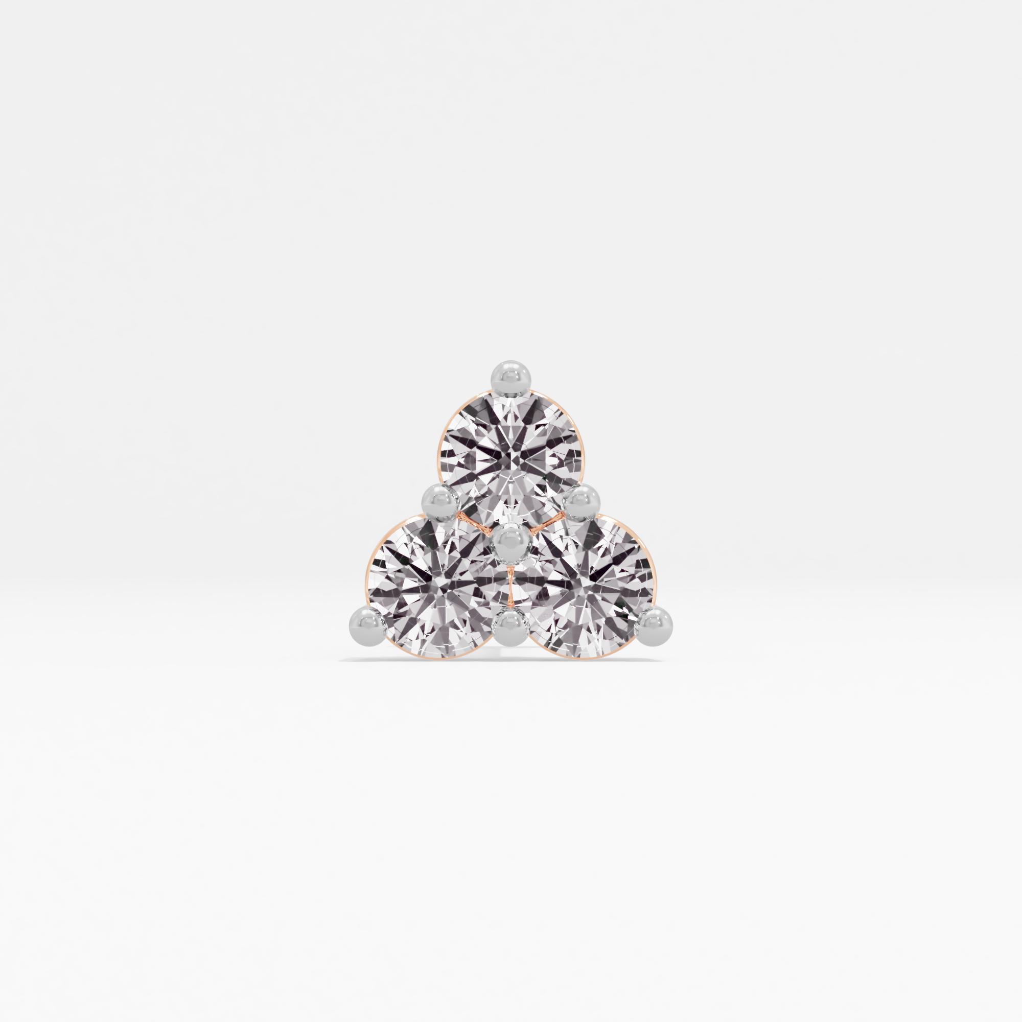 Brilliantly Modern 3 Stone Cluster Nose Pin