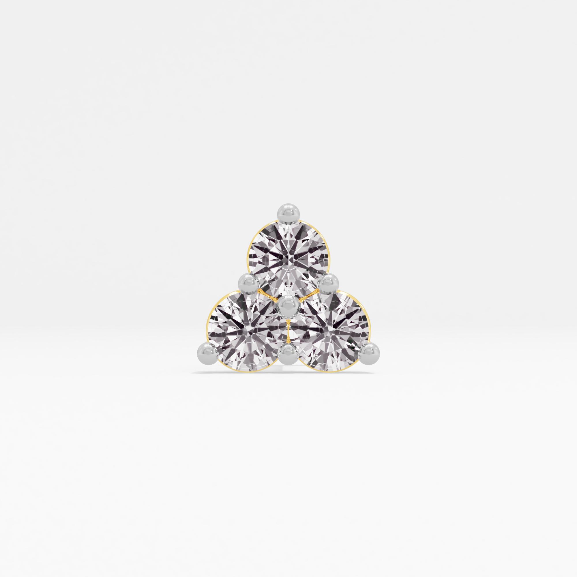Brilliantly Modern 3 Stone Cluster Nose Pin