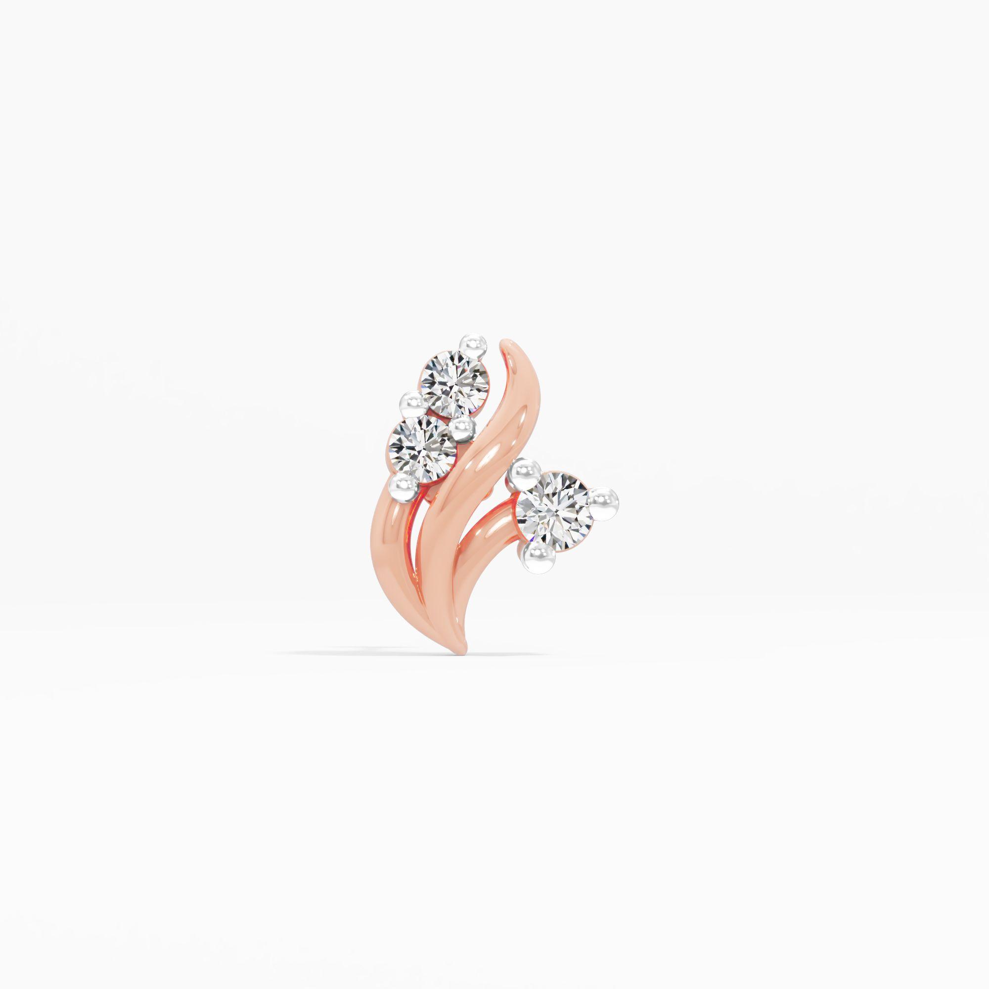 Swirling Trio Cluster Nosepin