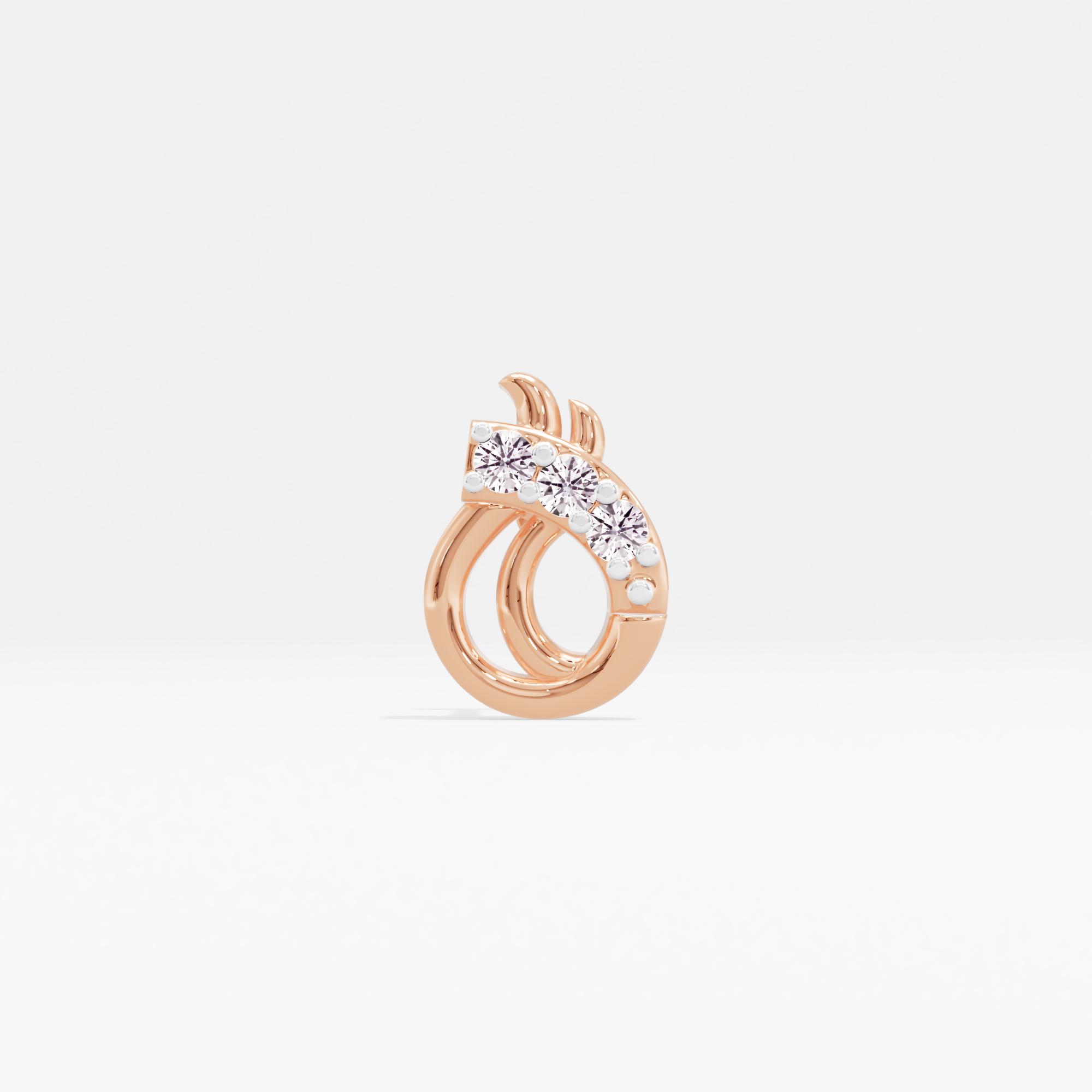 Blossoming Flora 3 Stone Nose Pin