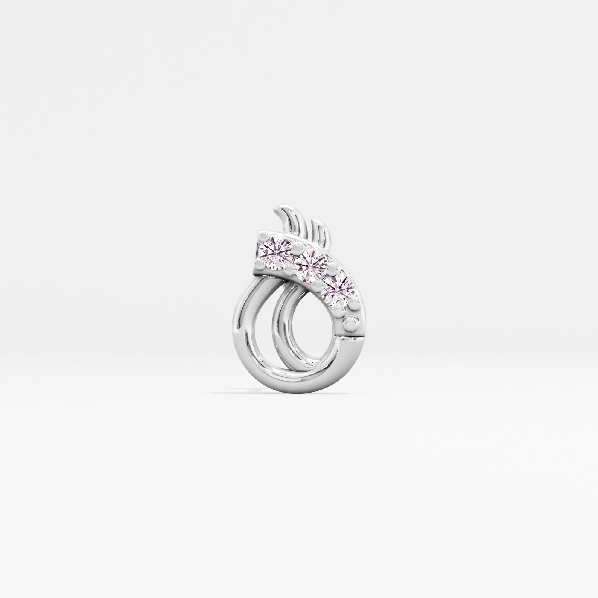 Blossoming Flora 3 Stone Nose Pin