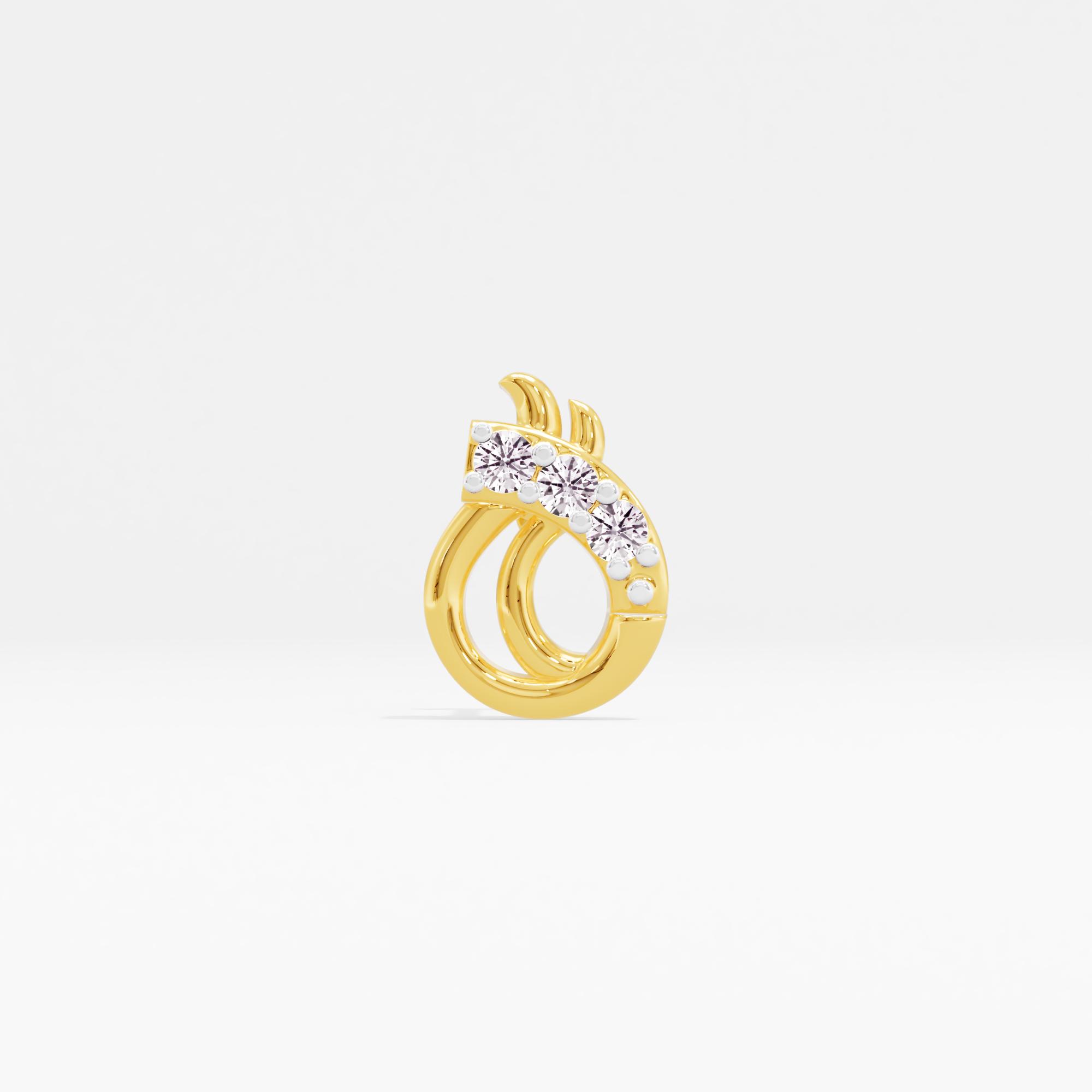Blossoming Flora 3 Stone Nose Pin