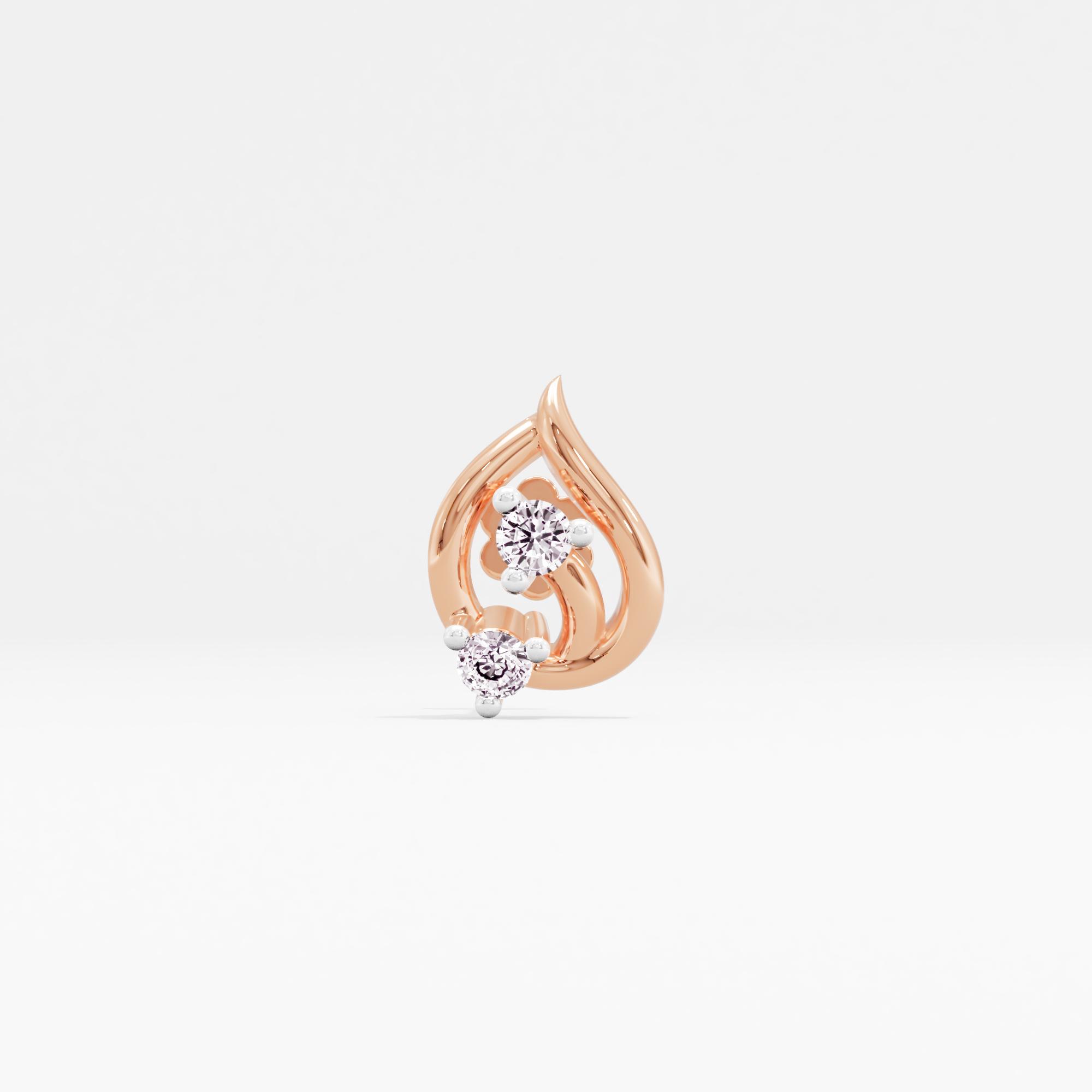 Luring Glitter 2 Stone Nose Pin