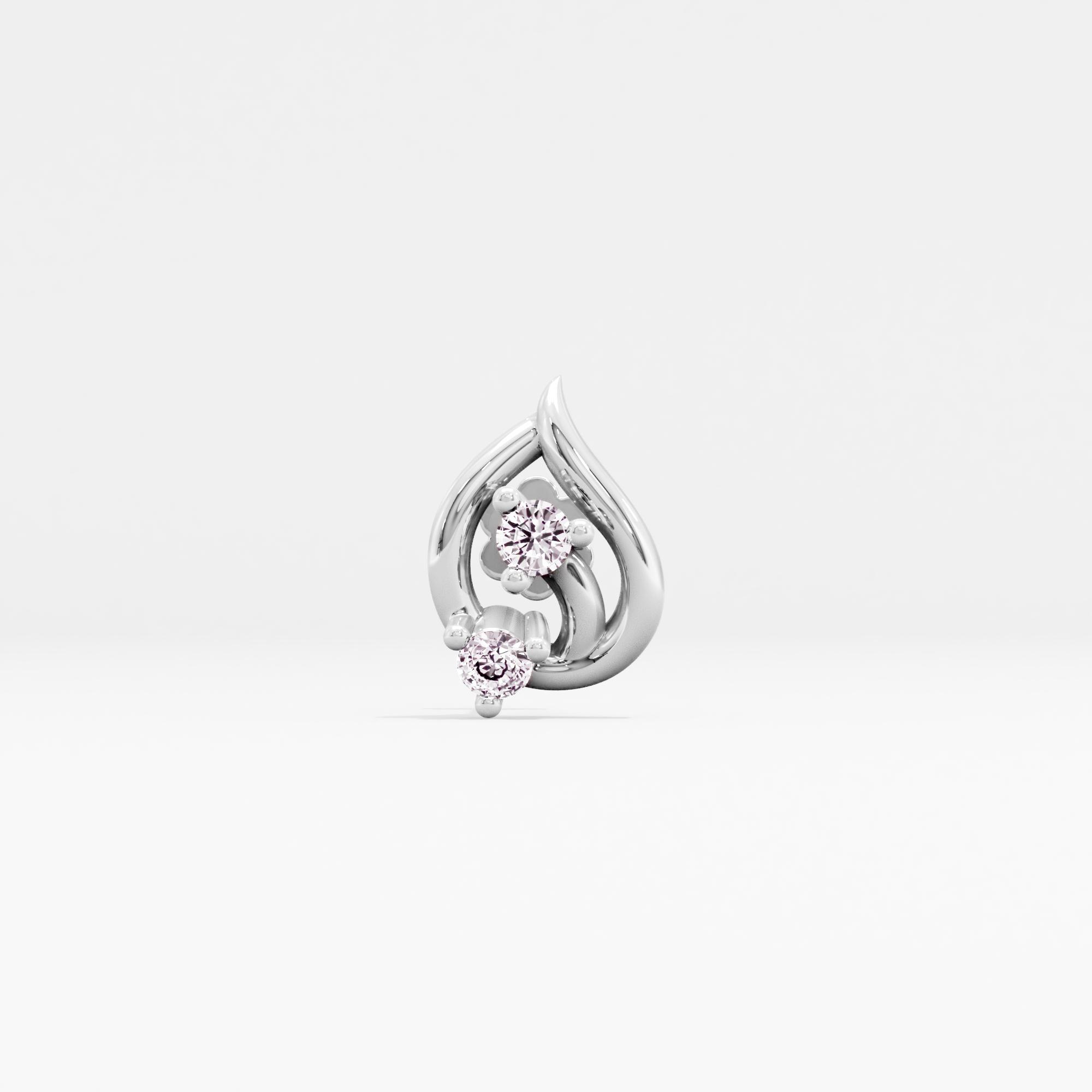 Luring Glitter 2 Stone Nose Pin