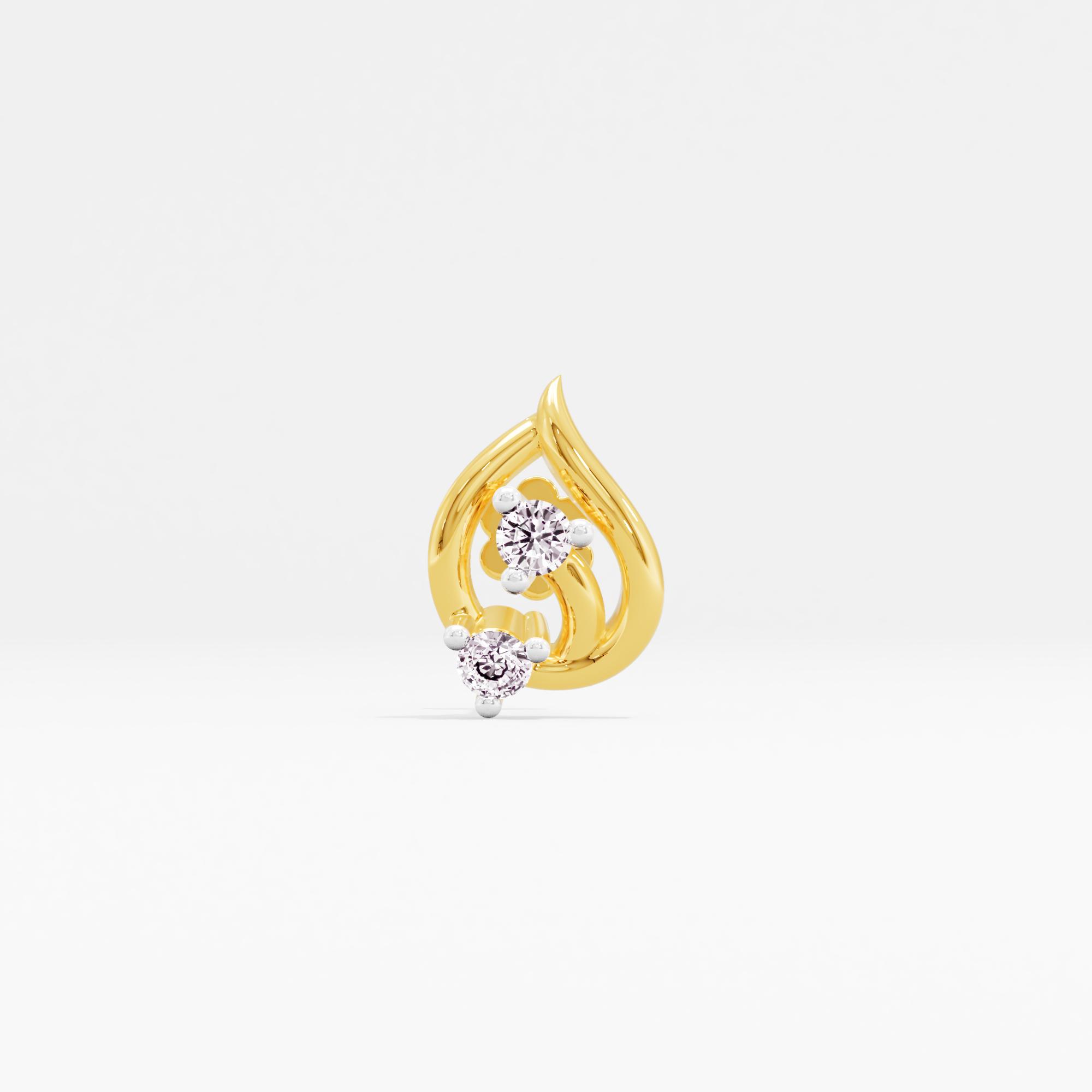 Luring Glitter 2 Stone Nose Pin