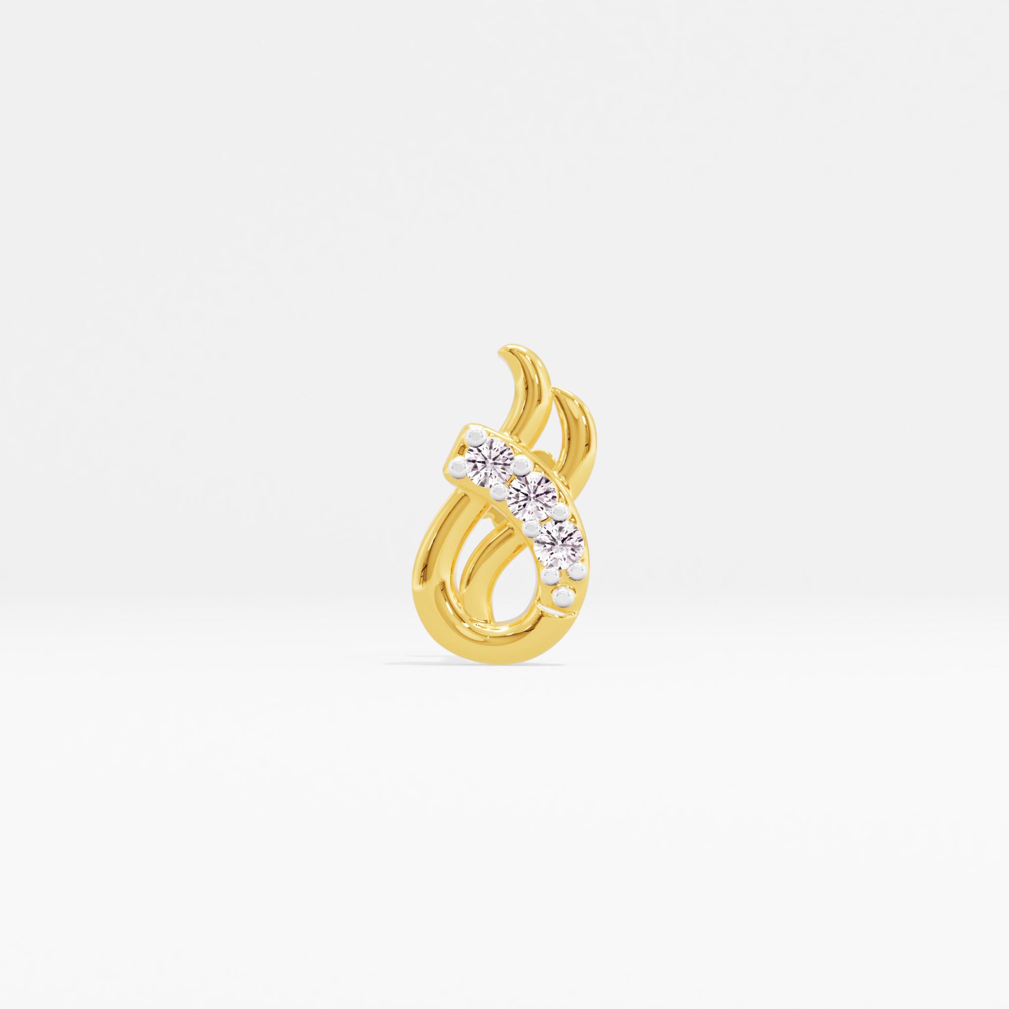 Adorable Stars 3 Stone Nose Pin
