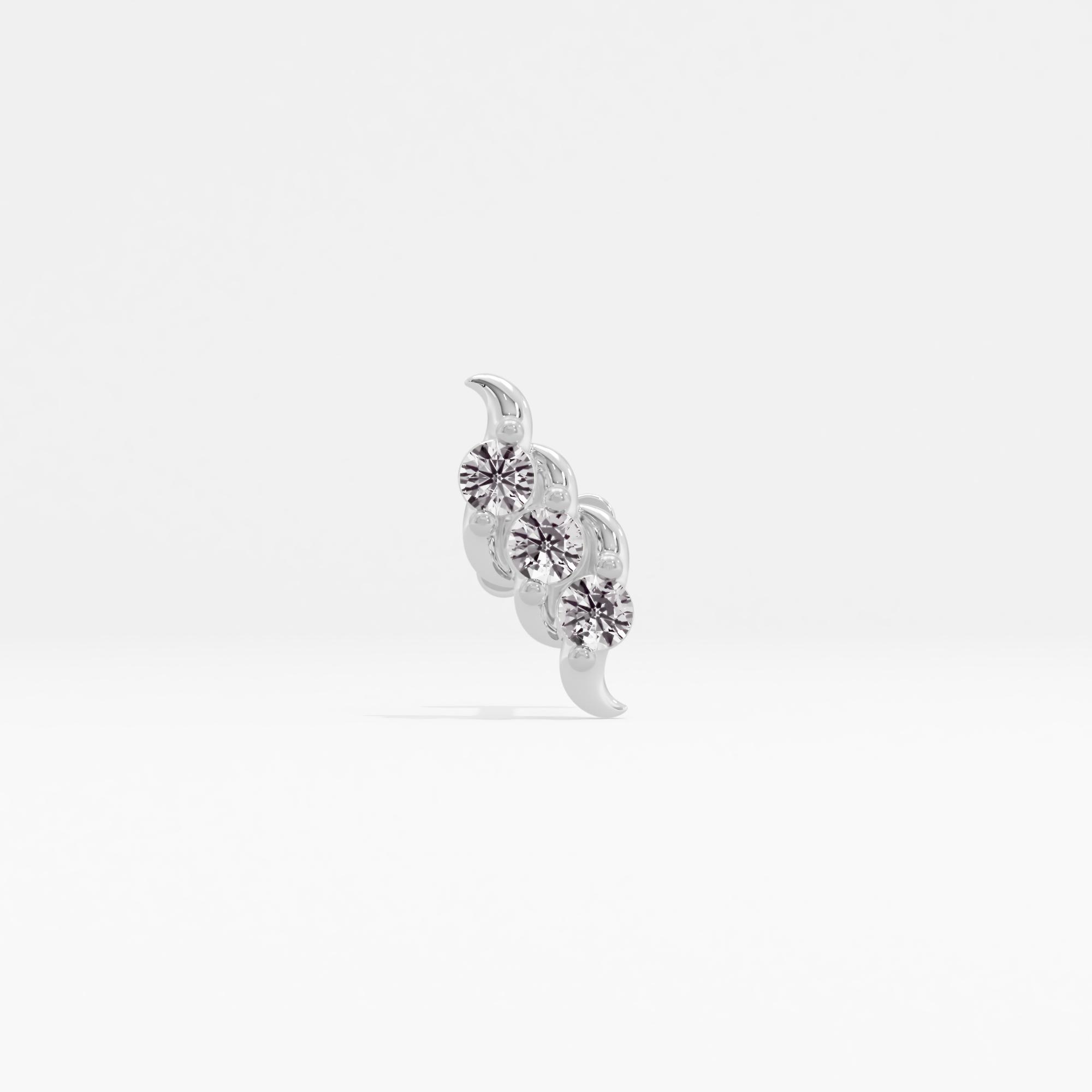 Conventional Glowing 3 Stone Nose Pin
