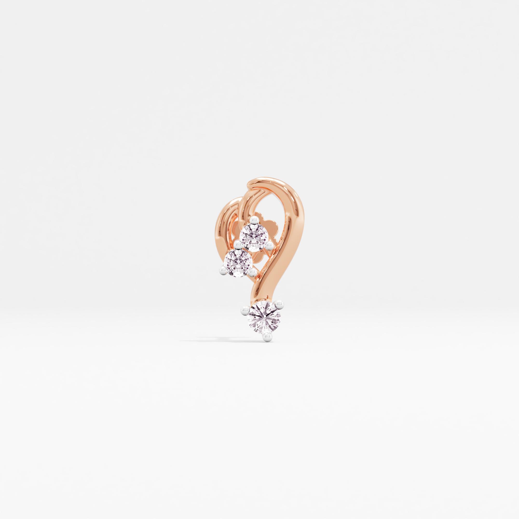 Gracing Bloomer 3 Stone Nose Pin