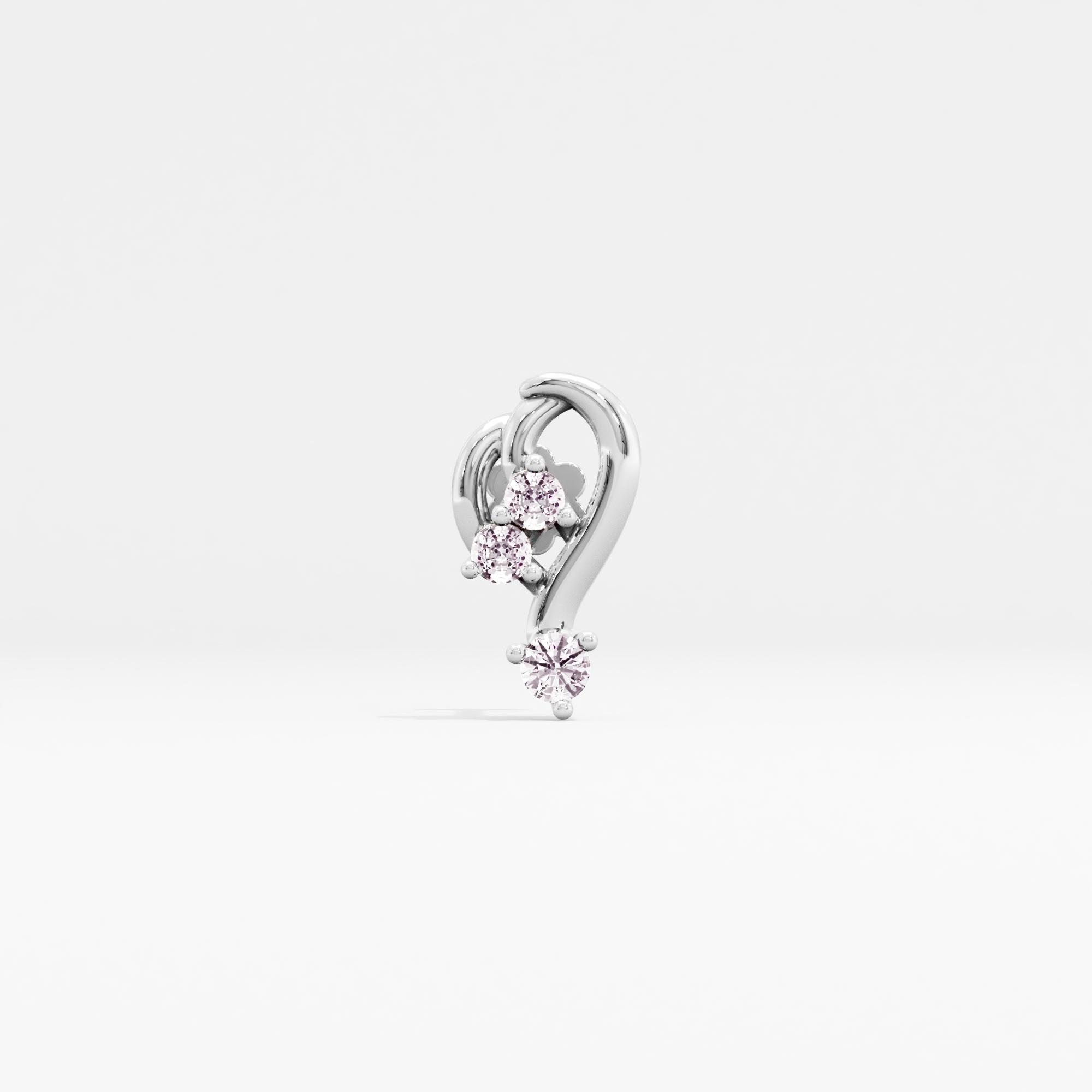 Gracing Bloomer 3 Stone Nose Pin