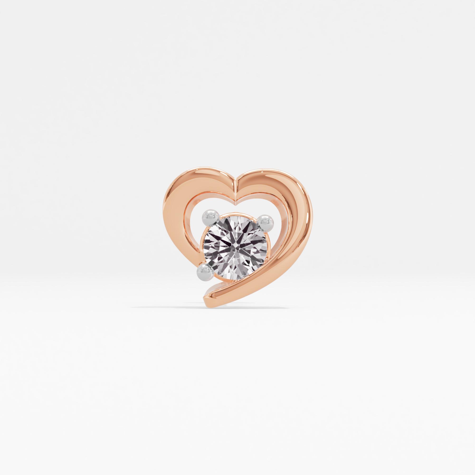 Floral Embrace Solitaire Heart Nose Pin