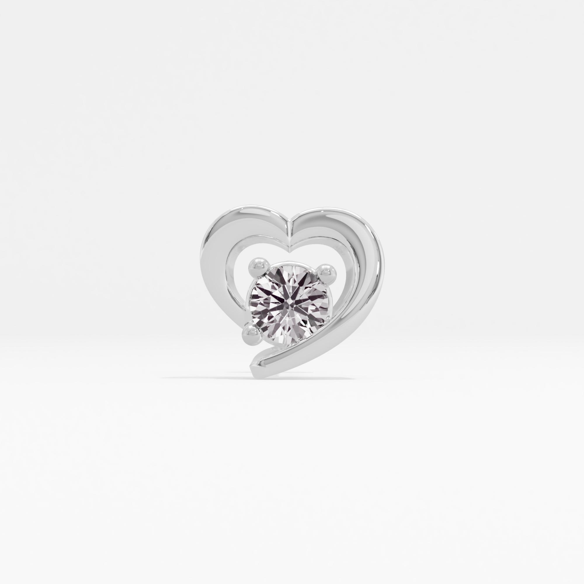 Floral Embrace Solitaire Heart Nose Pin