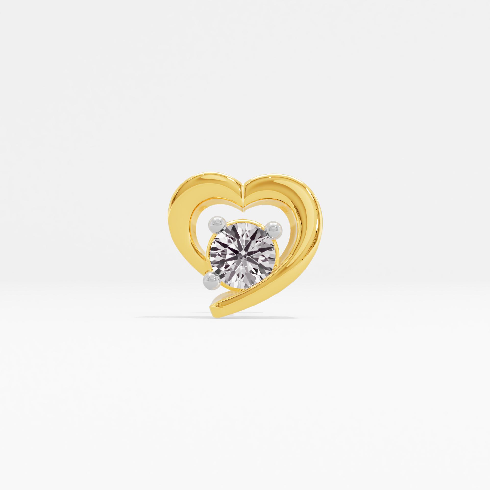 Floral Embrace Solitaire Heart Nose Pin
