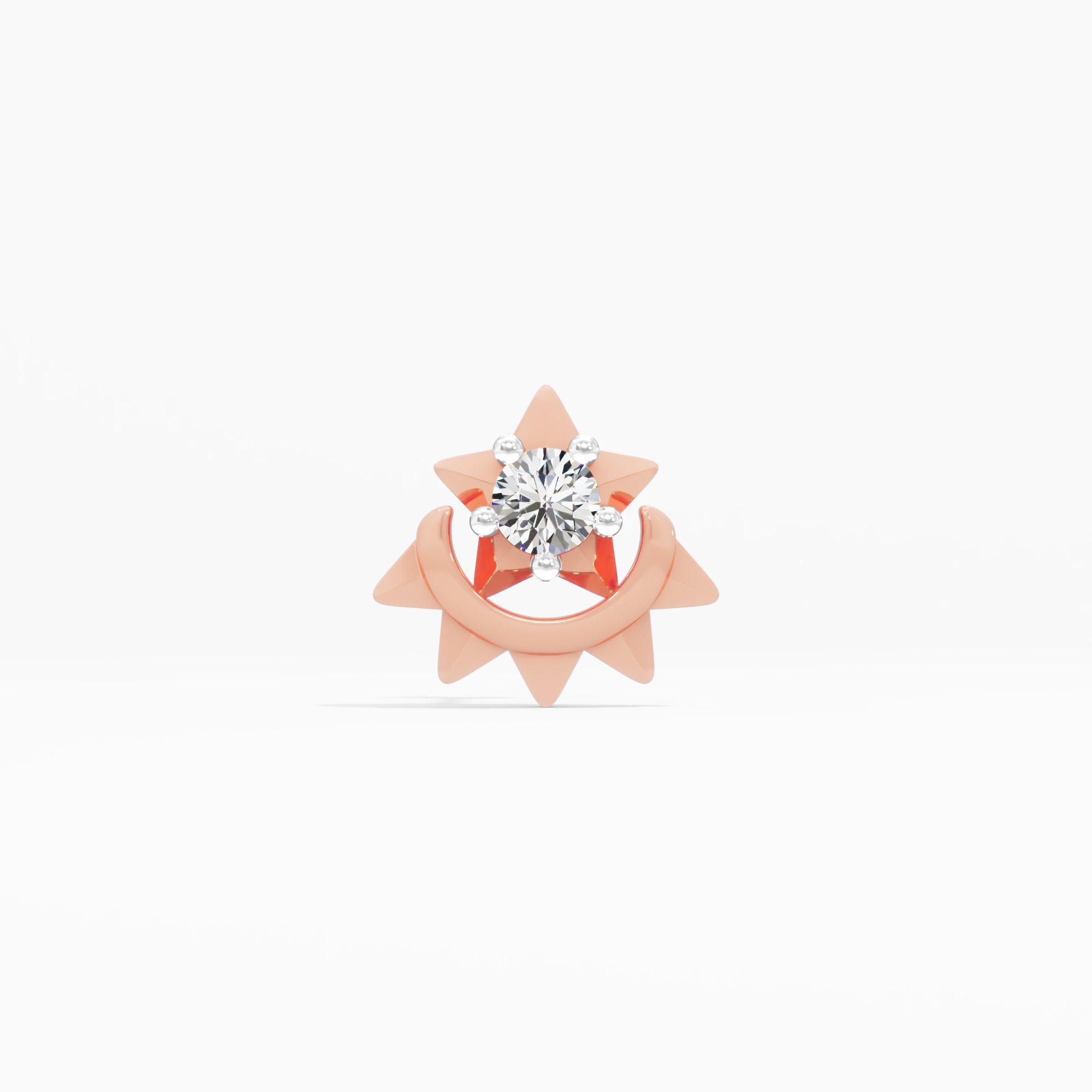 Spiked Star Solitaire Nosepin