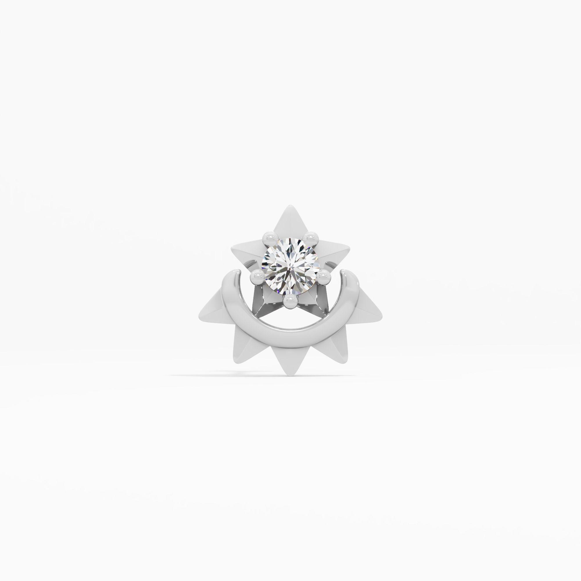 Spiked Star Solitaire Nosepin