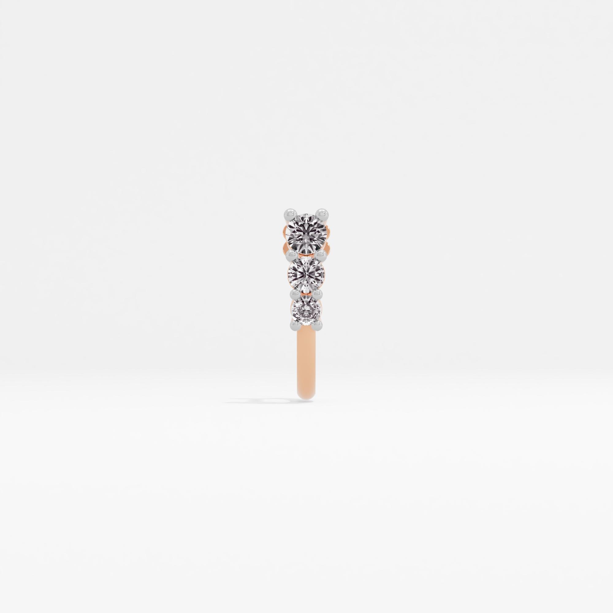 Cosmic Relish 3 Stone J Nose Pin