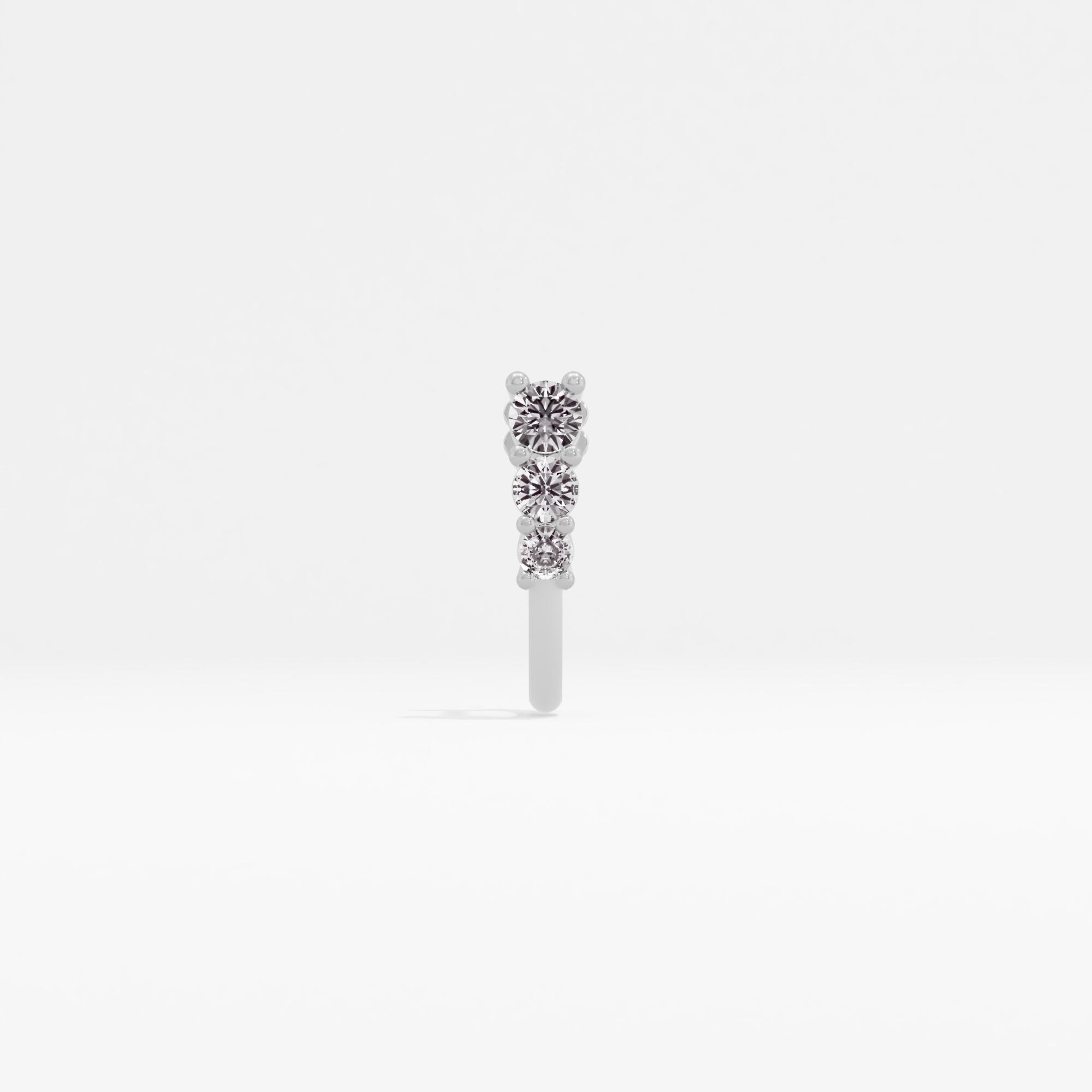 Cosmic Relish 3 Stone J Nose Pin