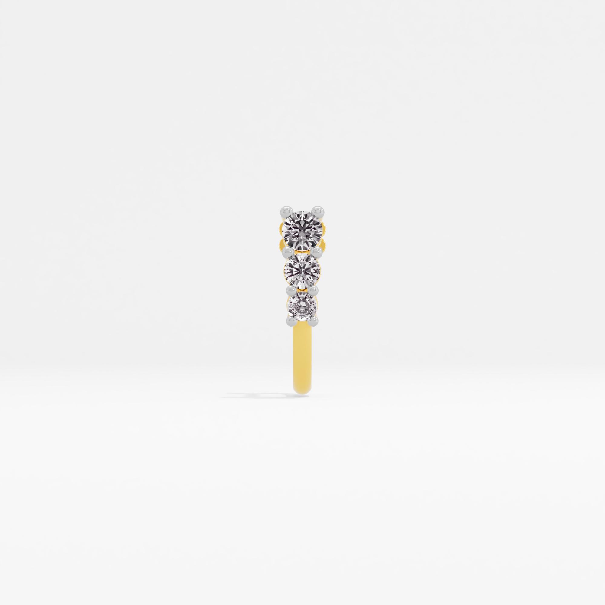 Cosmic Relish 3 Stone J Nose Pin