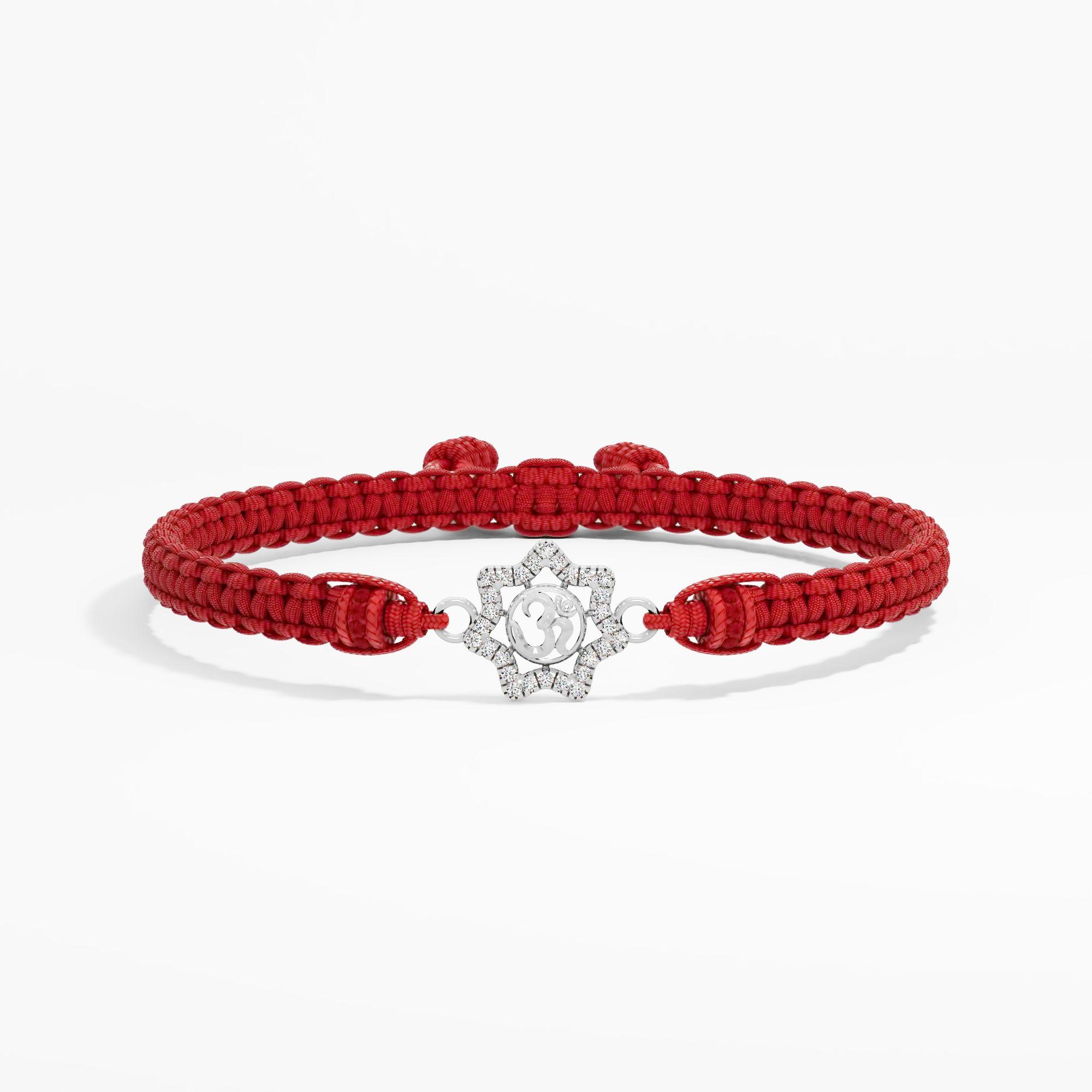 Omkara Aura Diamond Rakhi 14k White Gold 0.14ct