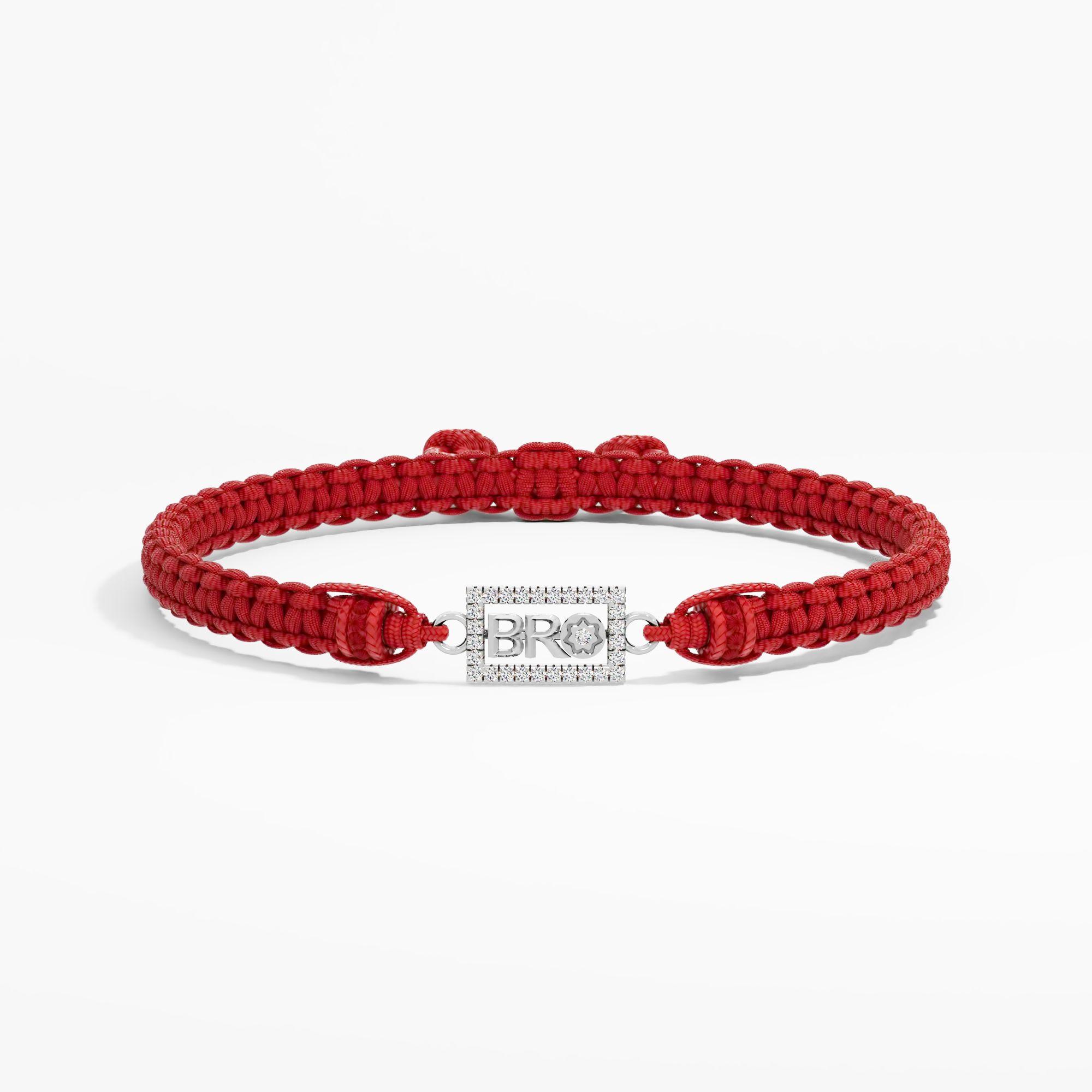 BroBond Diamond Rakhi 14k White Gold 0.14ct