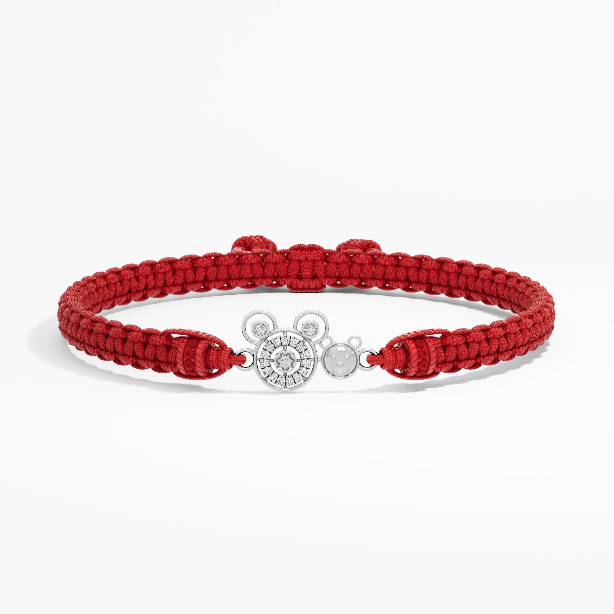 StarBear Orbit Diamond Rakhi 14k White Gold 0.08ct