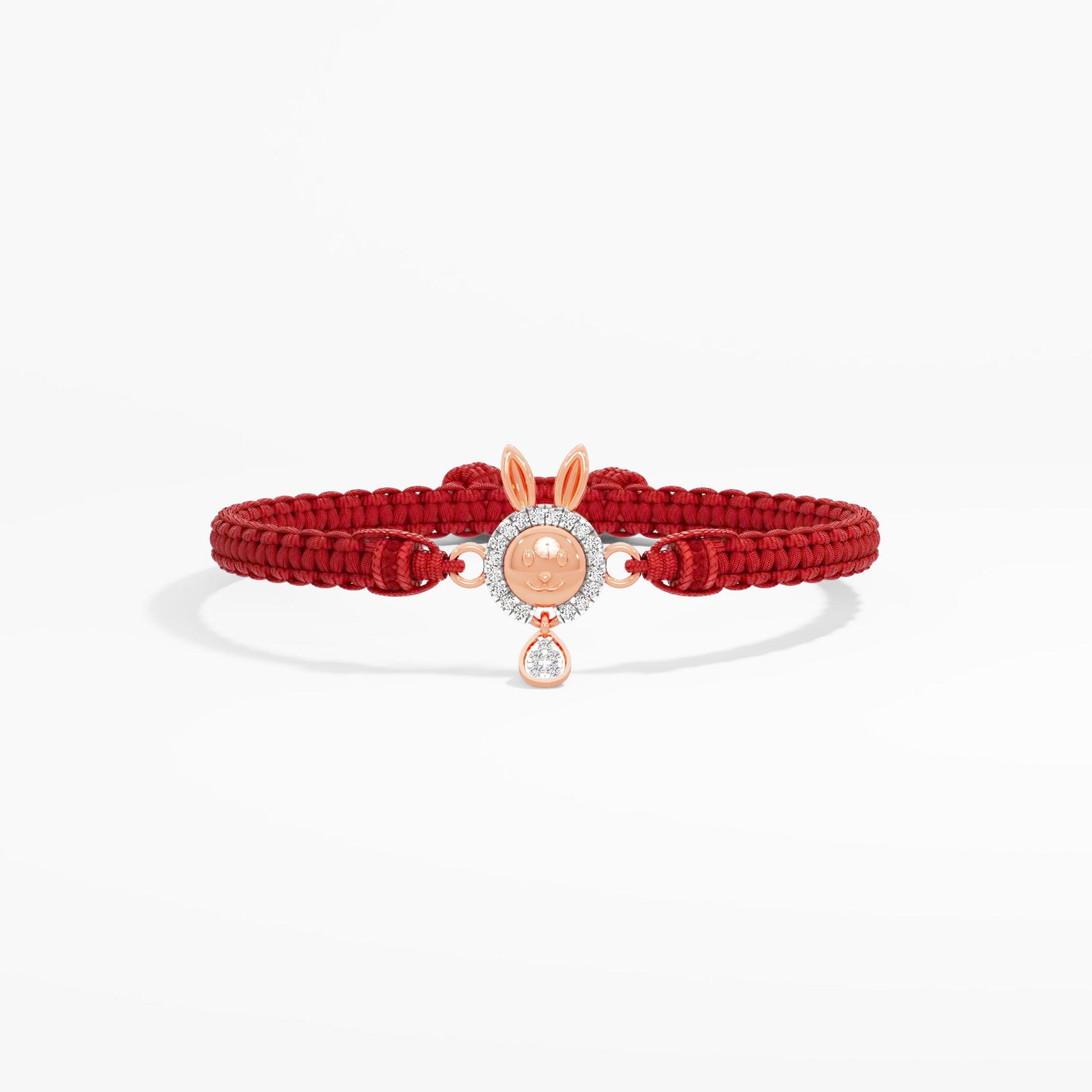 Diamond Bunny Charm Rakhi