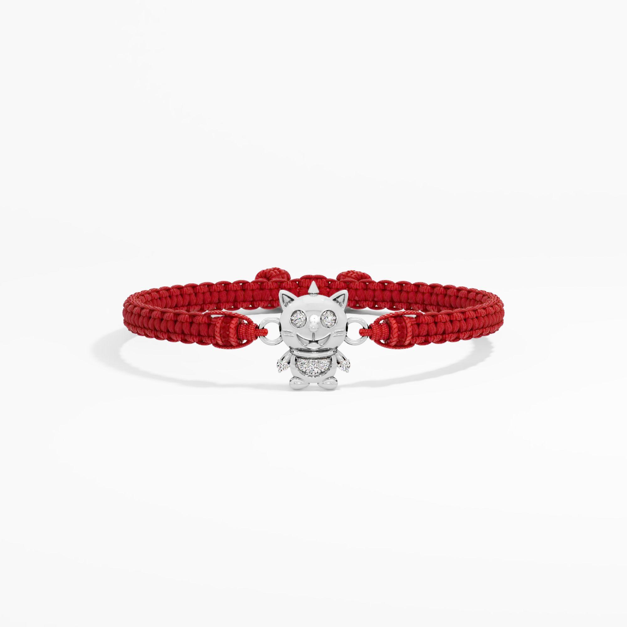 MeowMelt Diamond Rakhi 14k White Gold 0.04ct