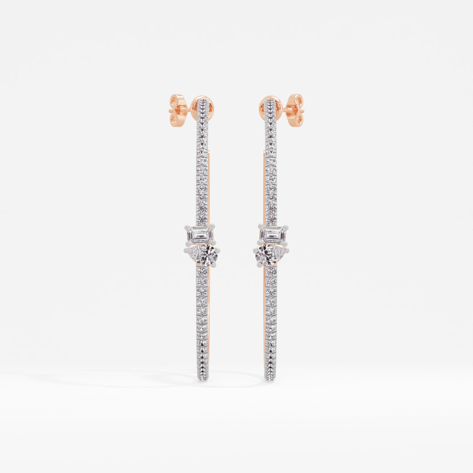 Glamourous Charm 2 Stone Hoop Earrings
