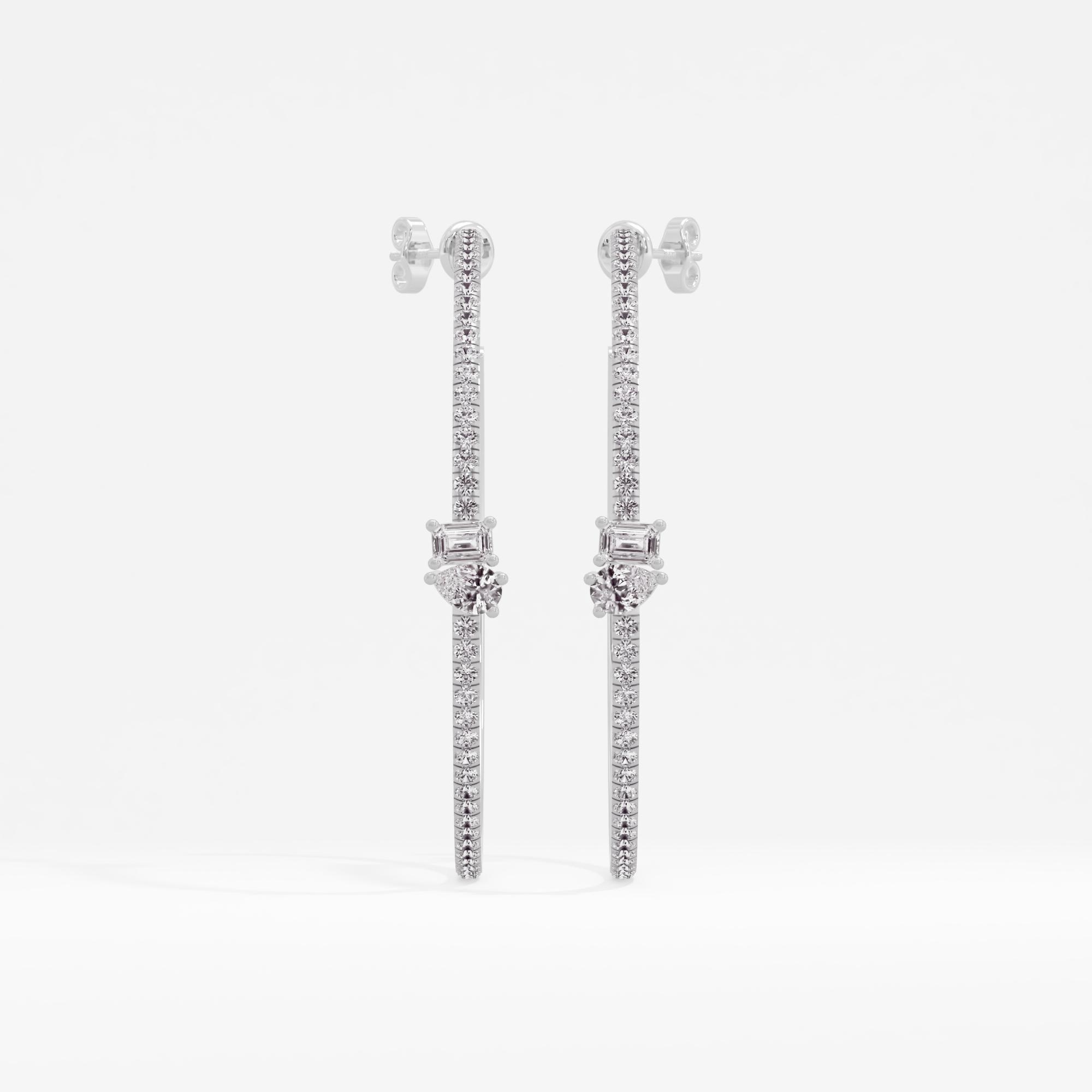 Glamourous Charm 2 Stone Hoop Earrings