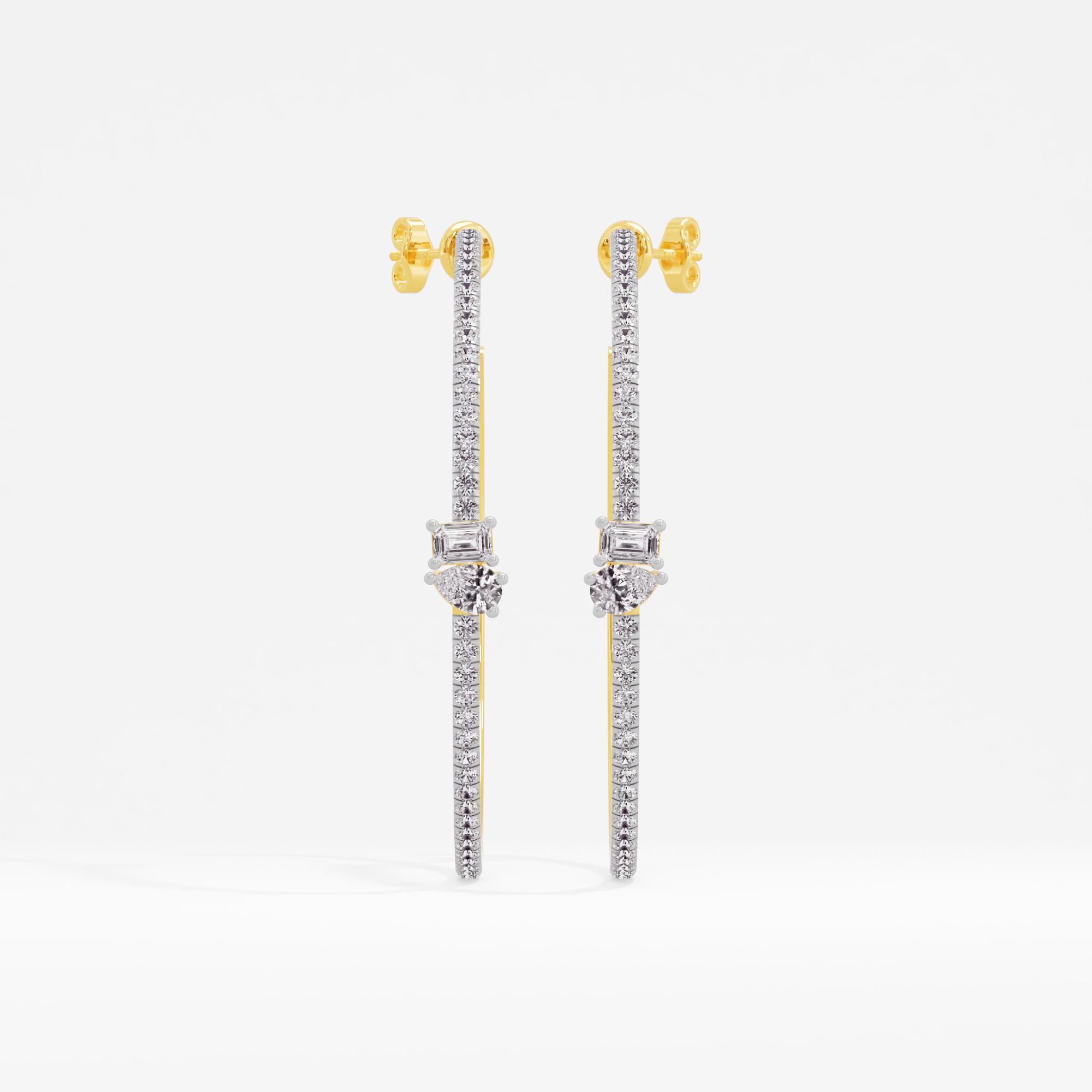 Glamourous Charm 2 Stone Hoop Earrings