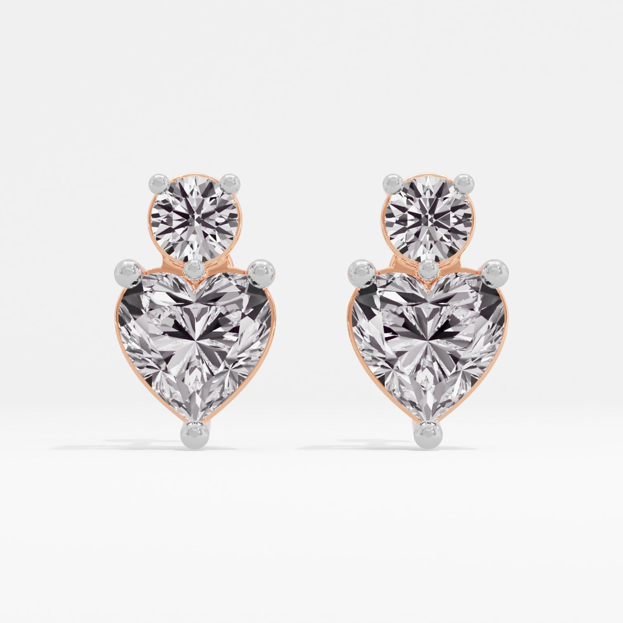 Timeless Desire Solitaire Heart Stud Earrings