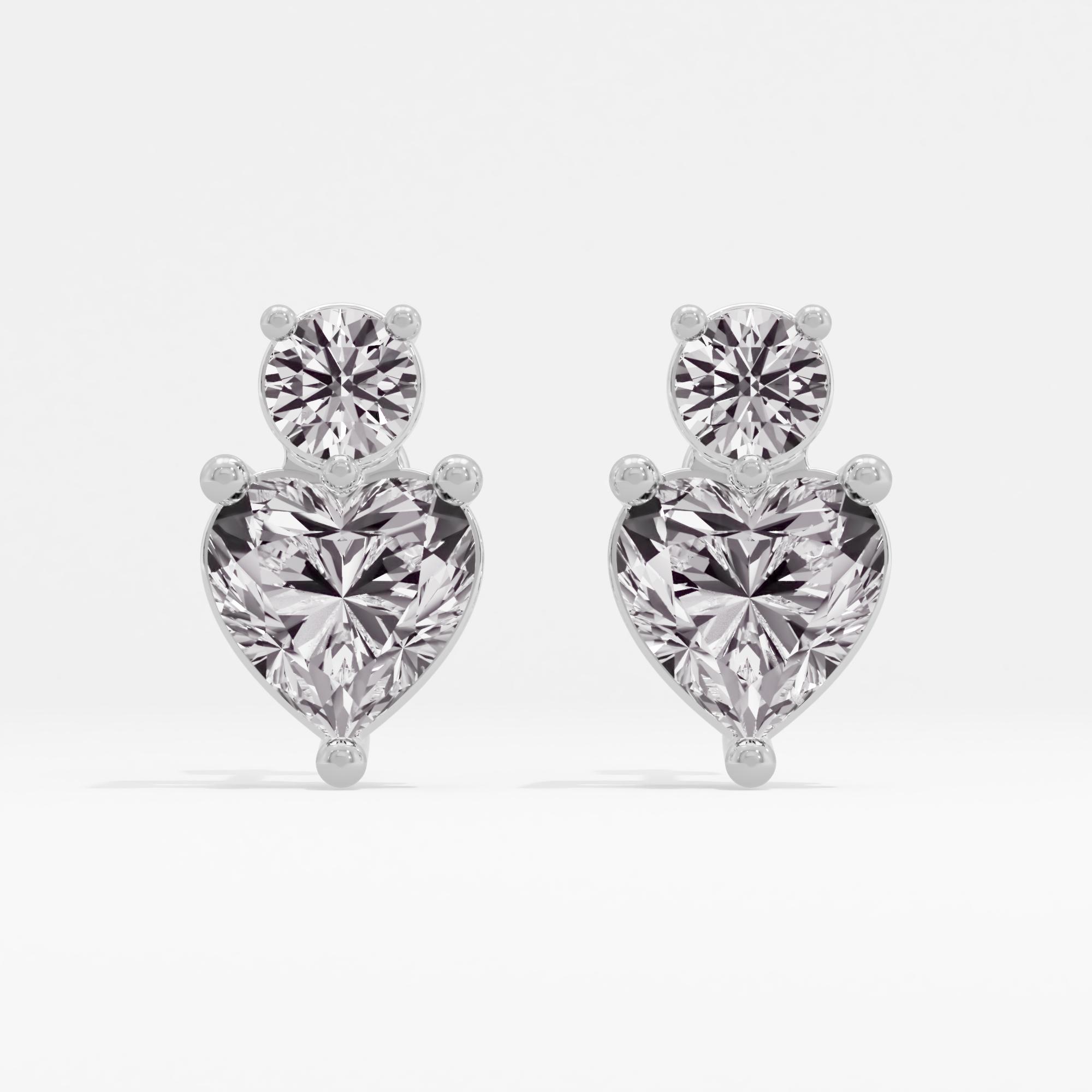 Timeless Desire Solitaire Heart Stud Earrings