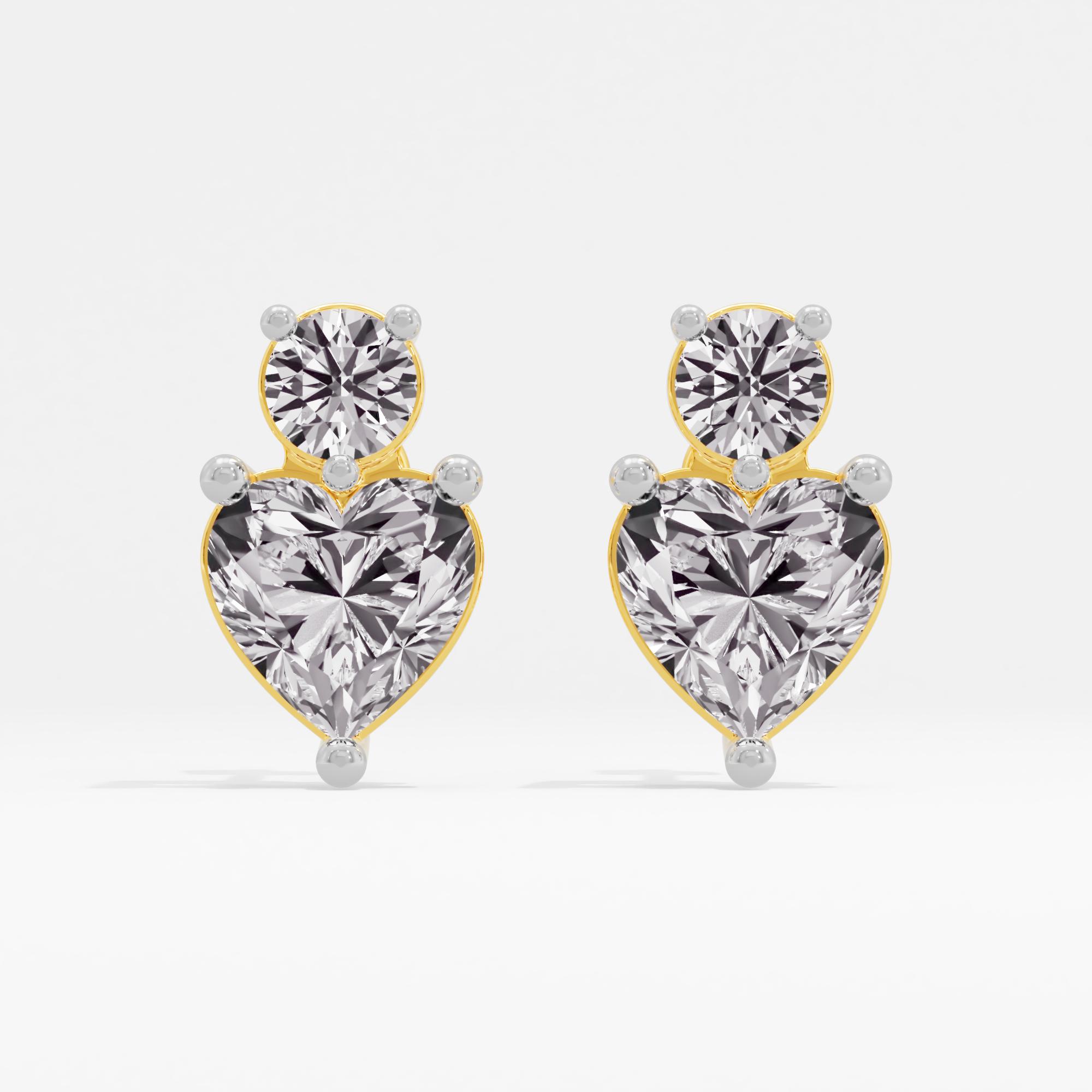 Timeless Desire Solitaire Heart Stud Earrings