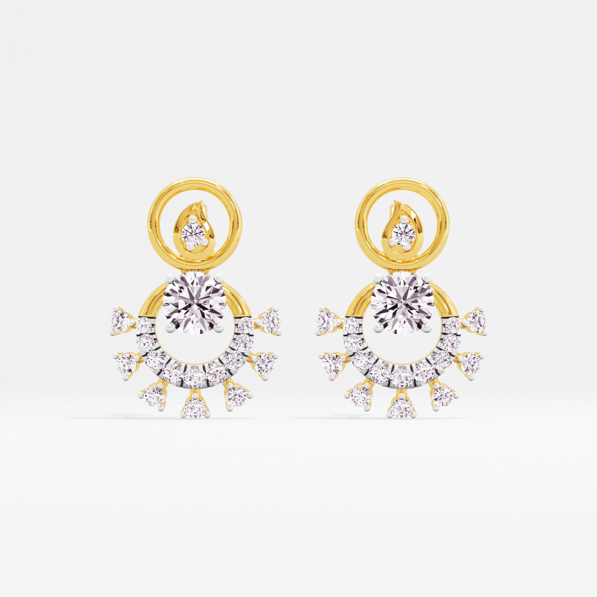 Celestial Orbit Solitaire Stud Earrings