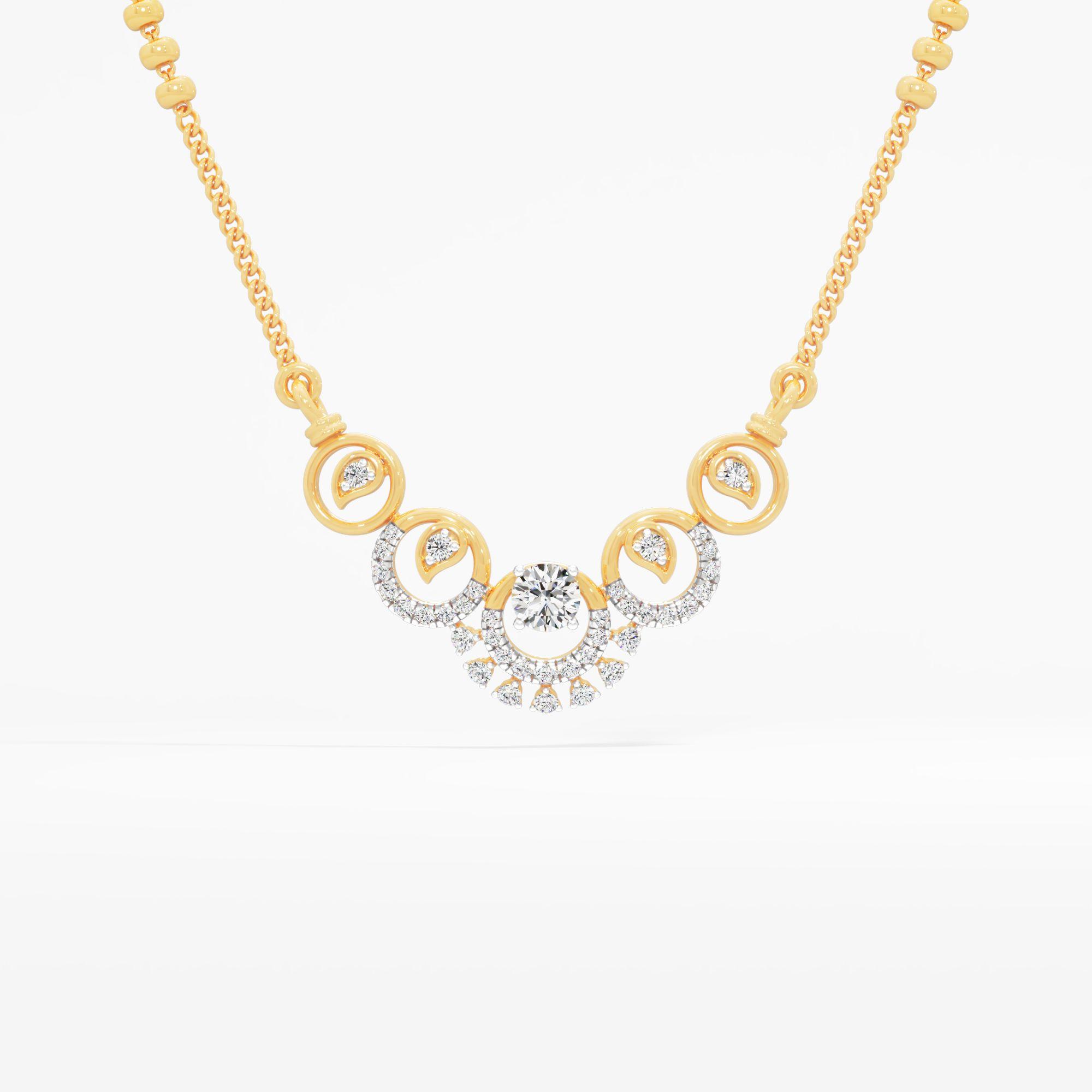Ornate Sunrise Solitaire Mangalsutra