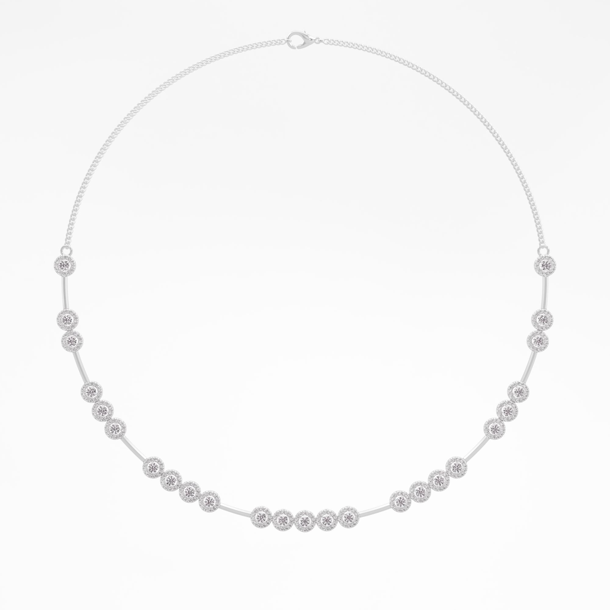 Blinging Beauty Halo Tennis Necklace