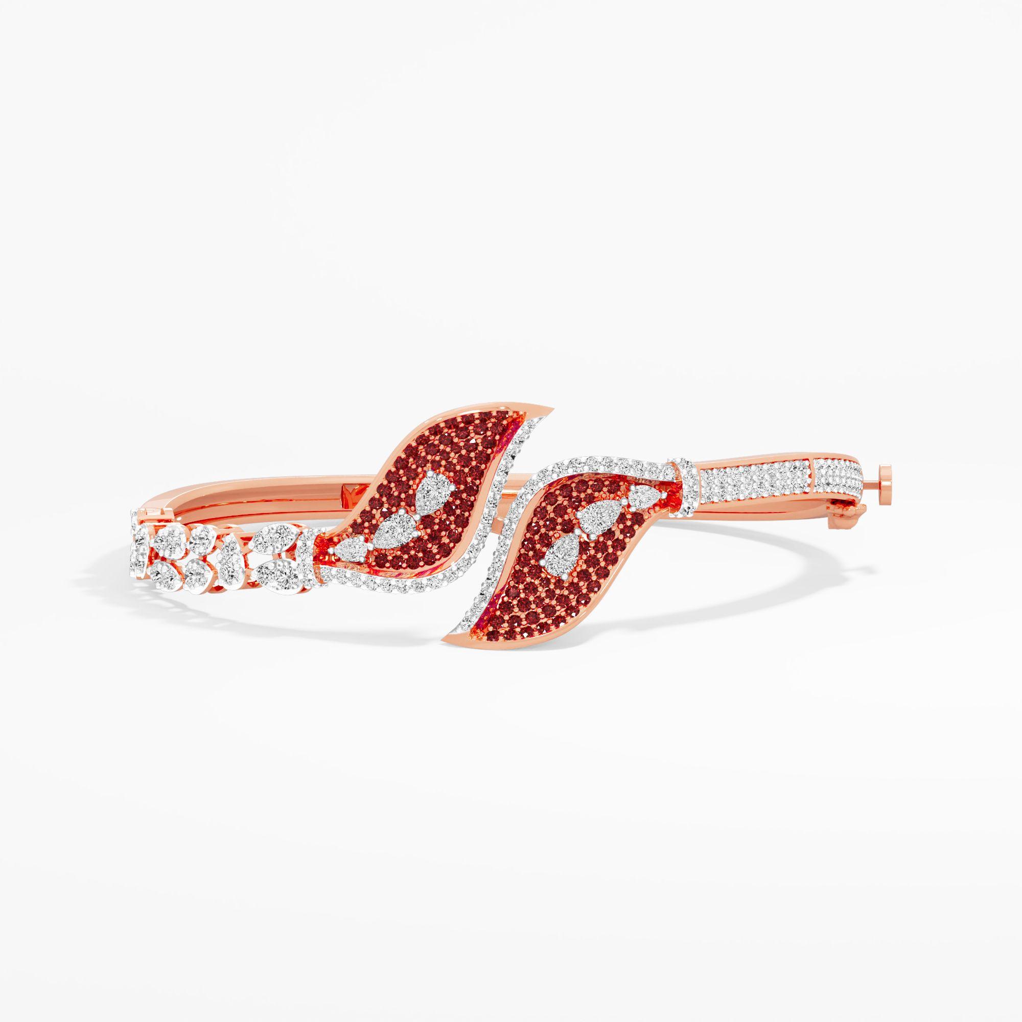 Crimson Serpent Diamond Bracelet