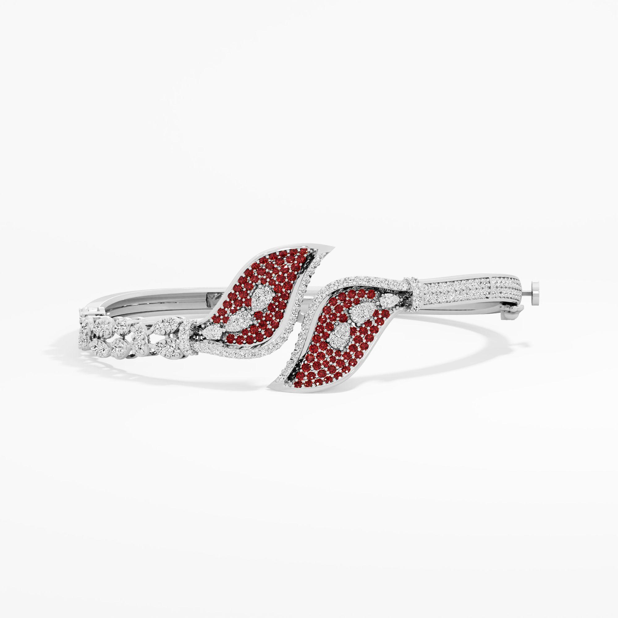 Crimson Serpent Diamond Bracelet