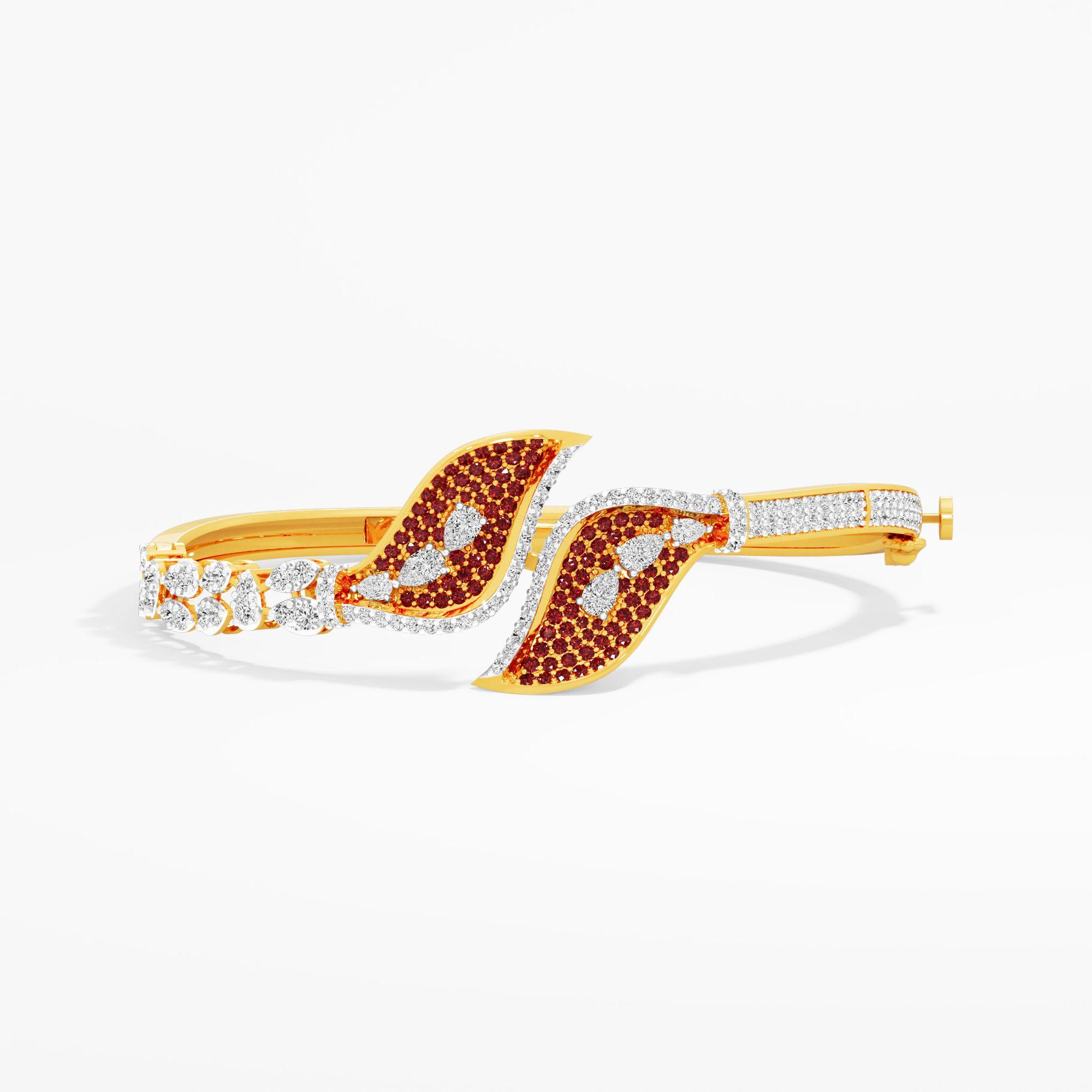 Crimson Serpent Diamond Bracelet