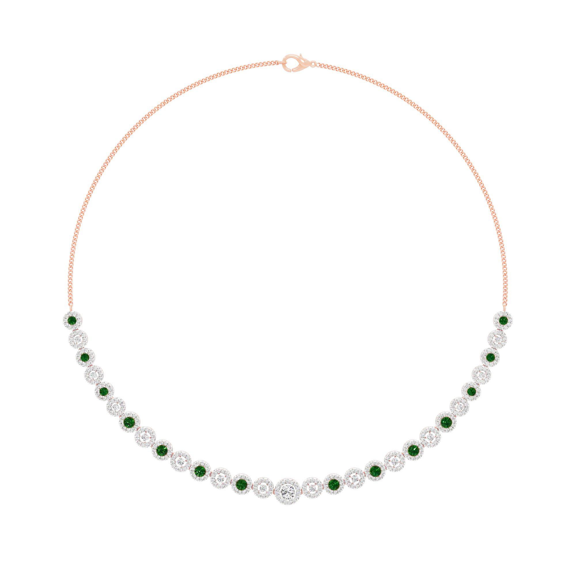 The Signature Emerald Halo Necklace