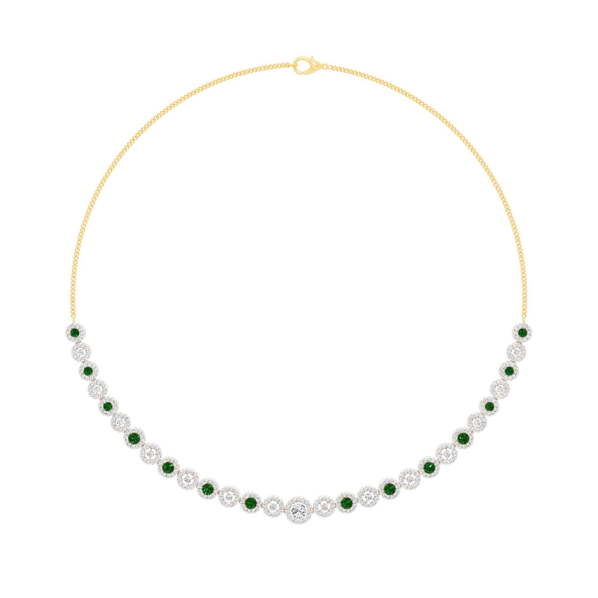 The Signature Emerald Halo Necklace