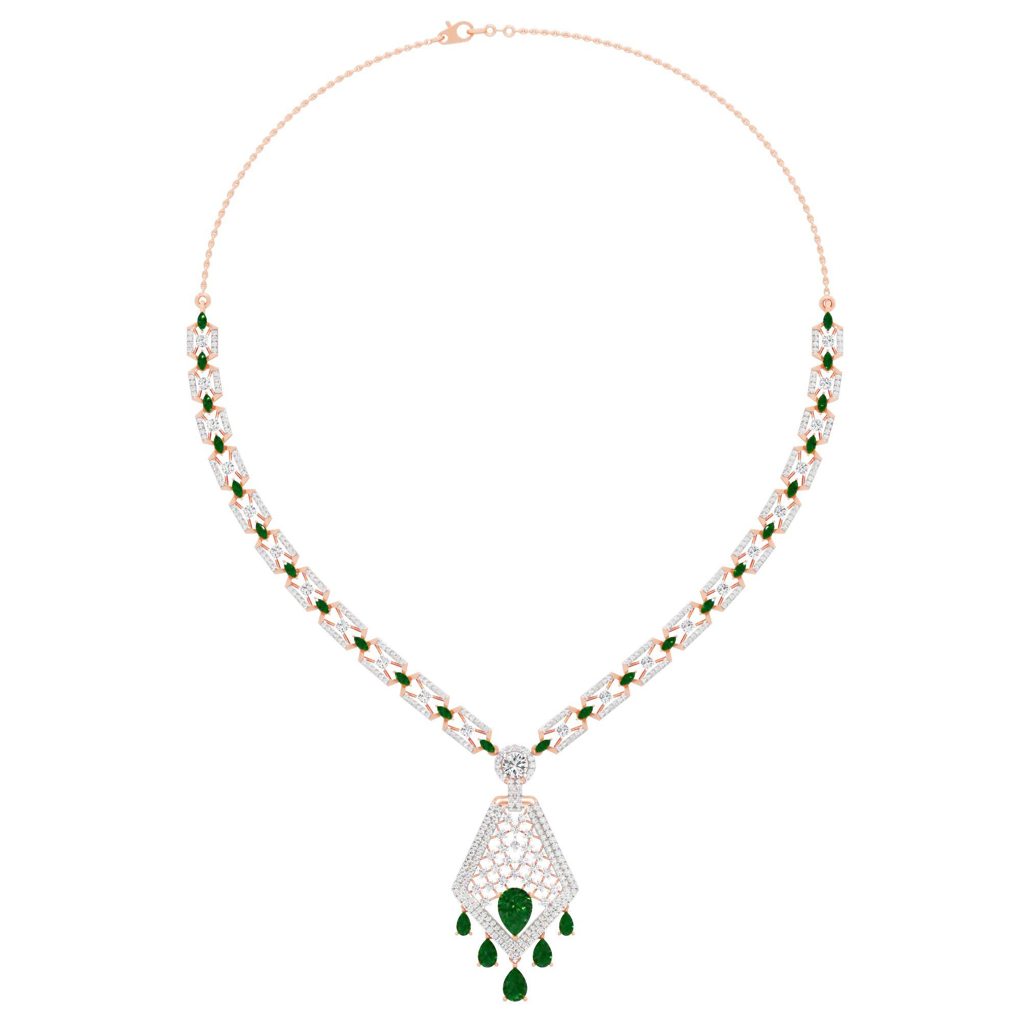 Heritage Drop Emerald Necklace