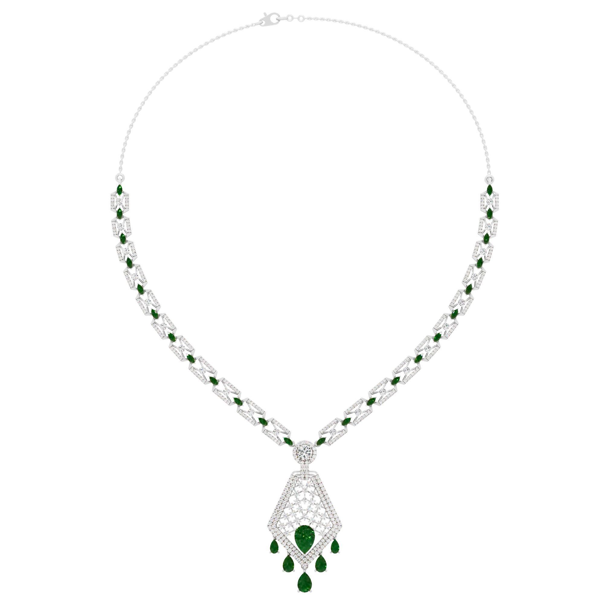 Heritage Drop Emerald Necklace