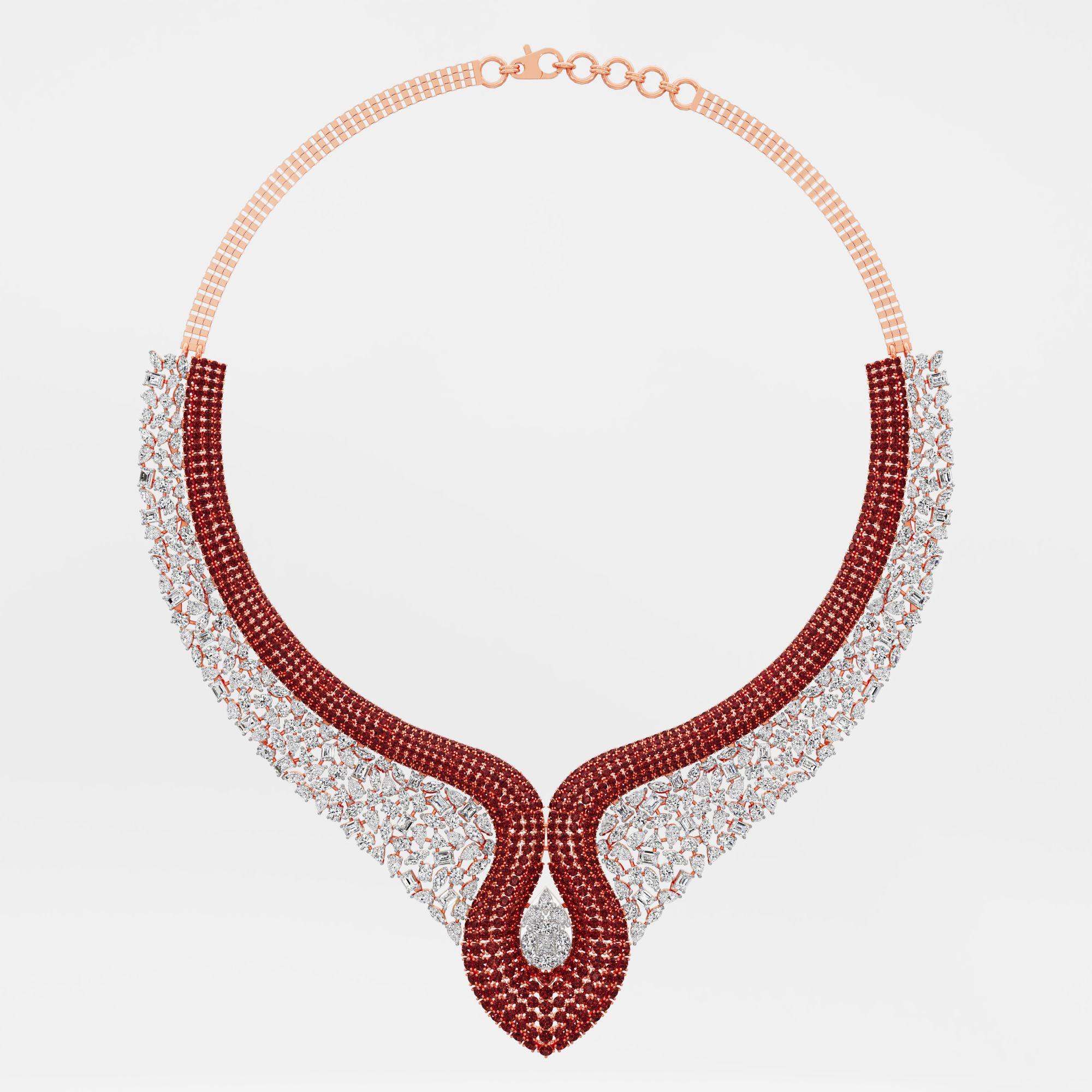 Radiant Carmine Diamond Necklace