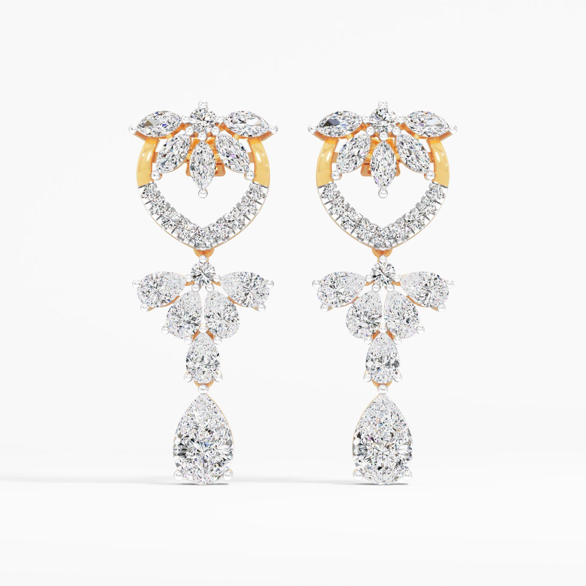 Floral Cascade Petal Dangle Earrings