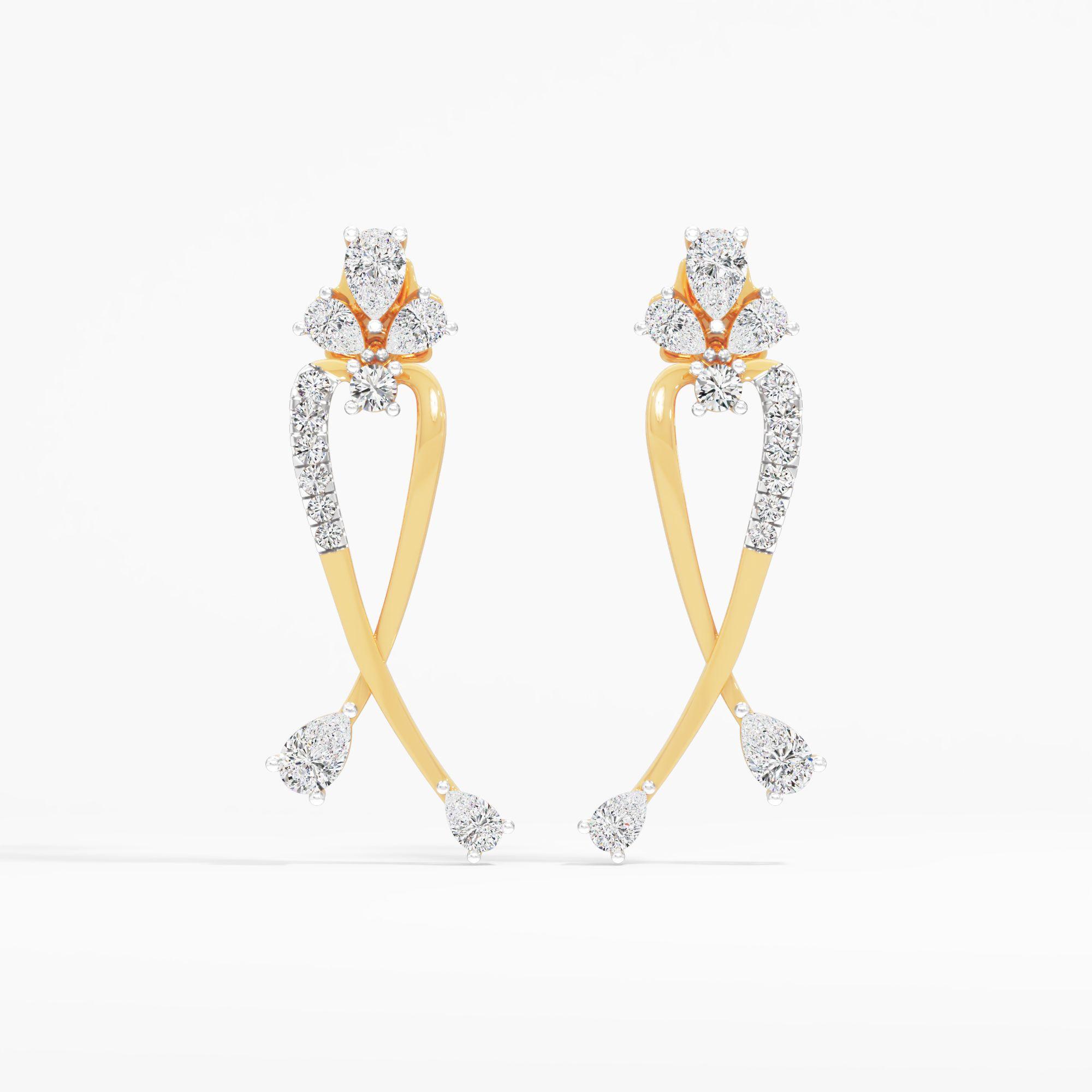 Dancing Ribbons Pear Dangle Earrings