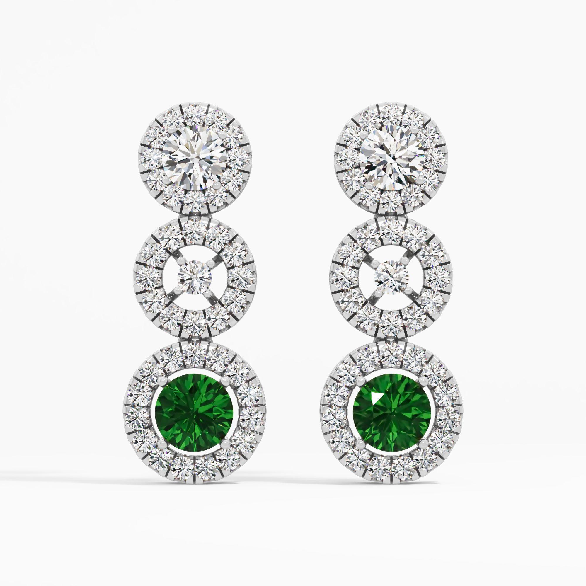 Dewdrop Emerald Halo Earrings