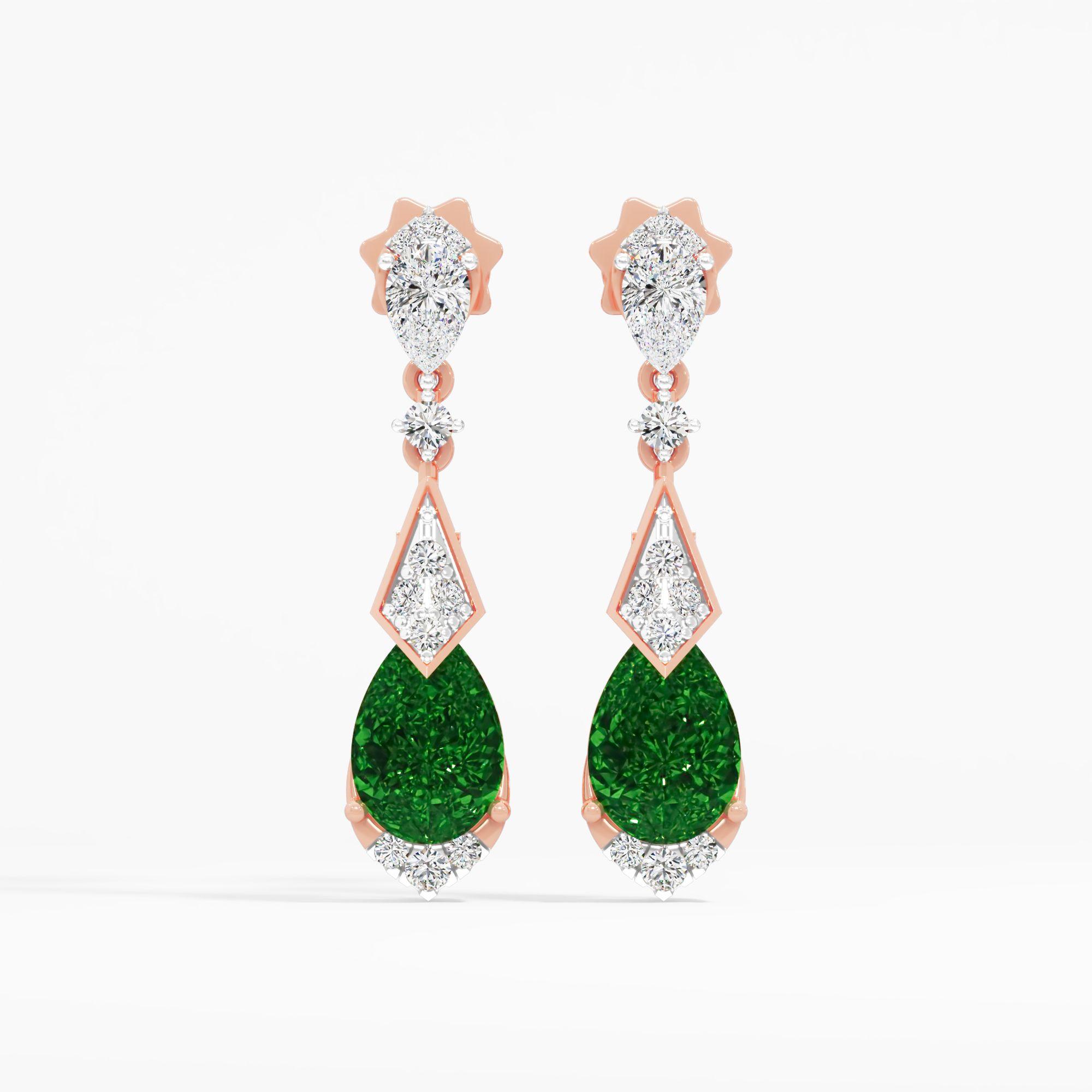 Emerald Prism Drop Earrings